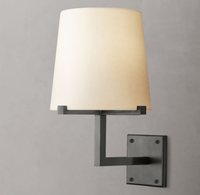 Pauillac Fabric Shade Grand Wall Light, Bedroom Wall Sconce, detail 14