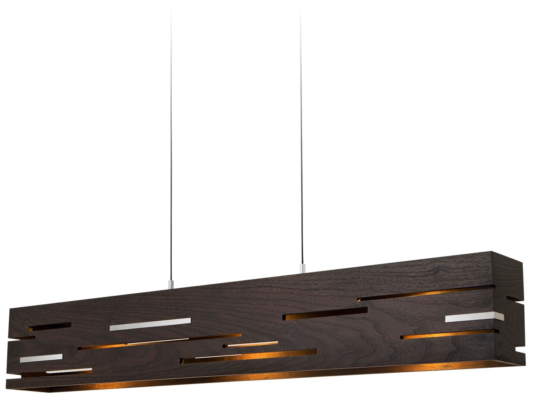 Aeris 54" Oiled Walnut Brushed Aluminum Linear Pendant