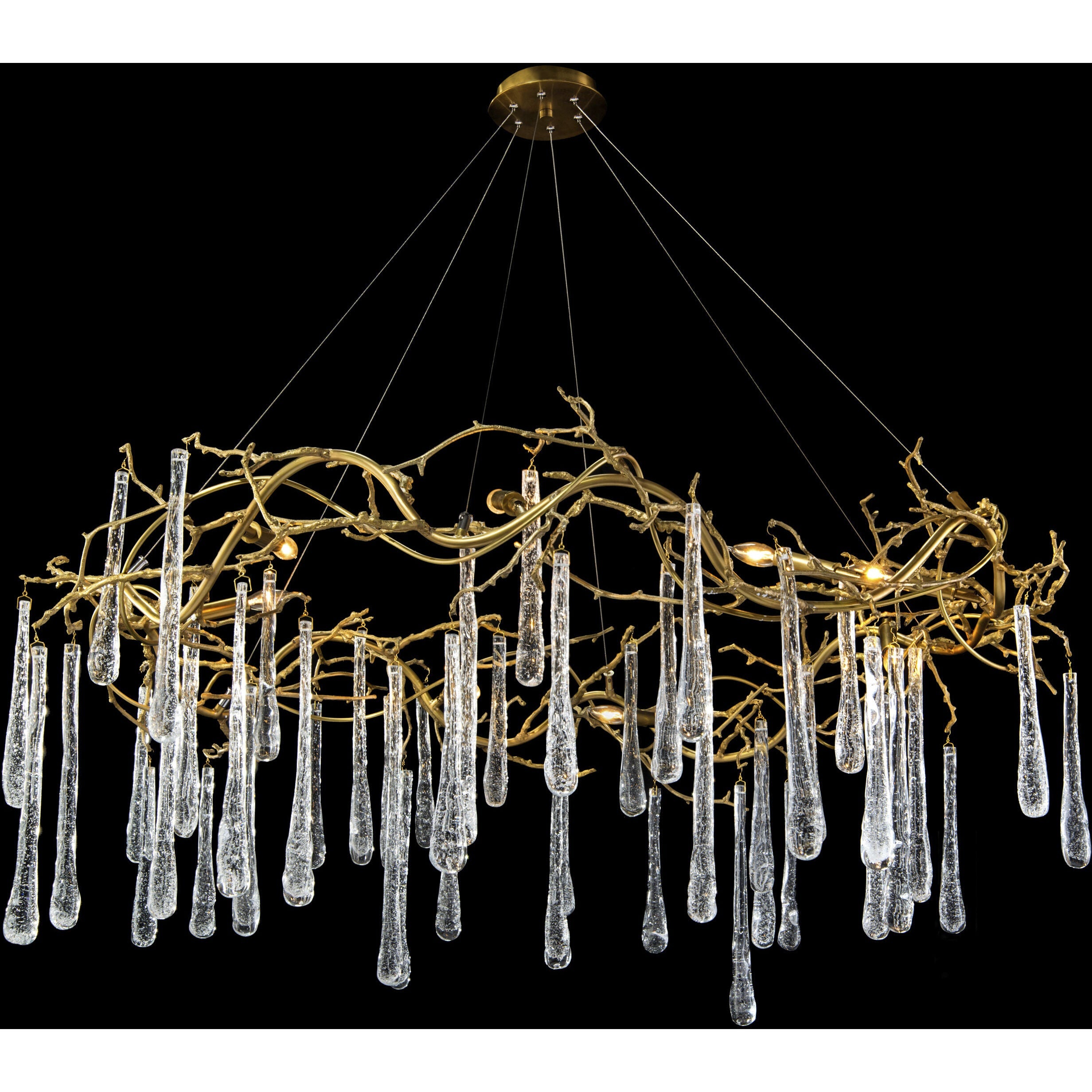 Leahs 8-Light 51-Inch Brass Ceiling Chandelier