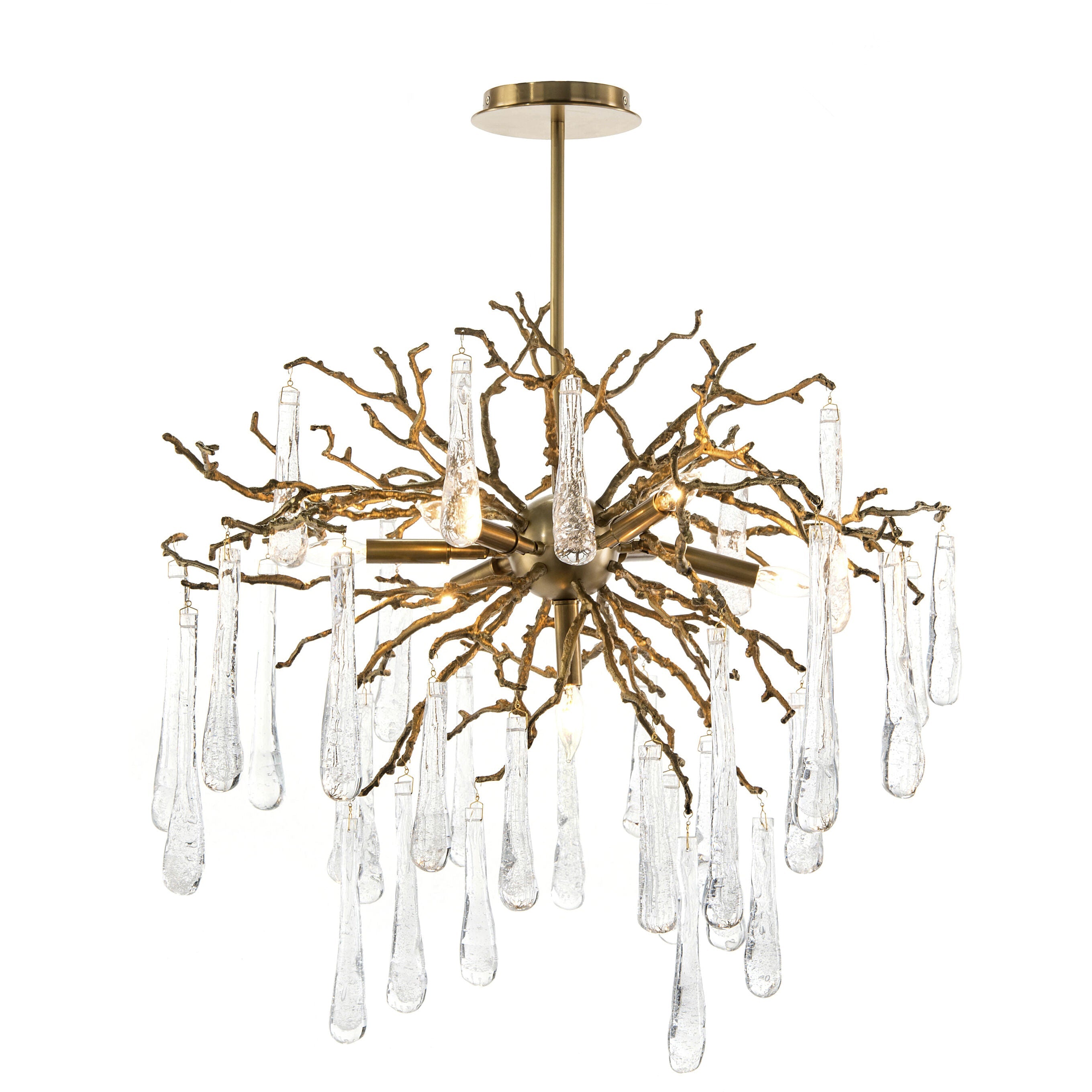 Leahs Seven-Light Brass Chandelier Ceiling Fi x ture