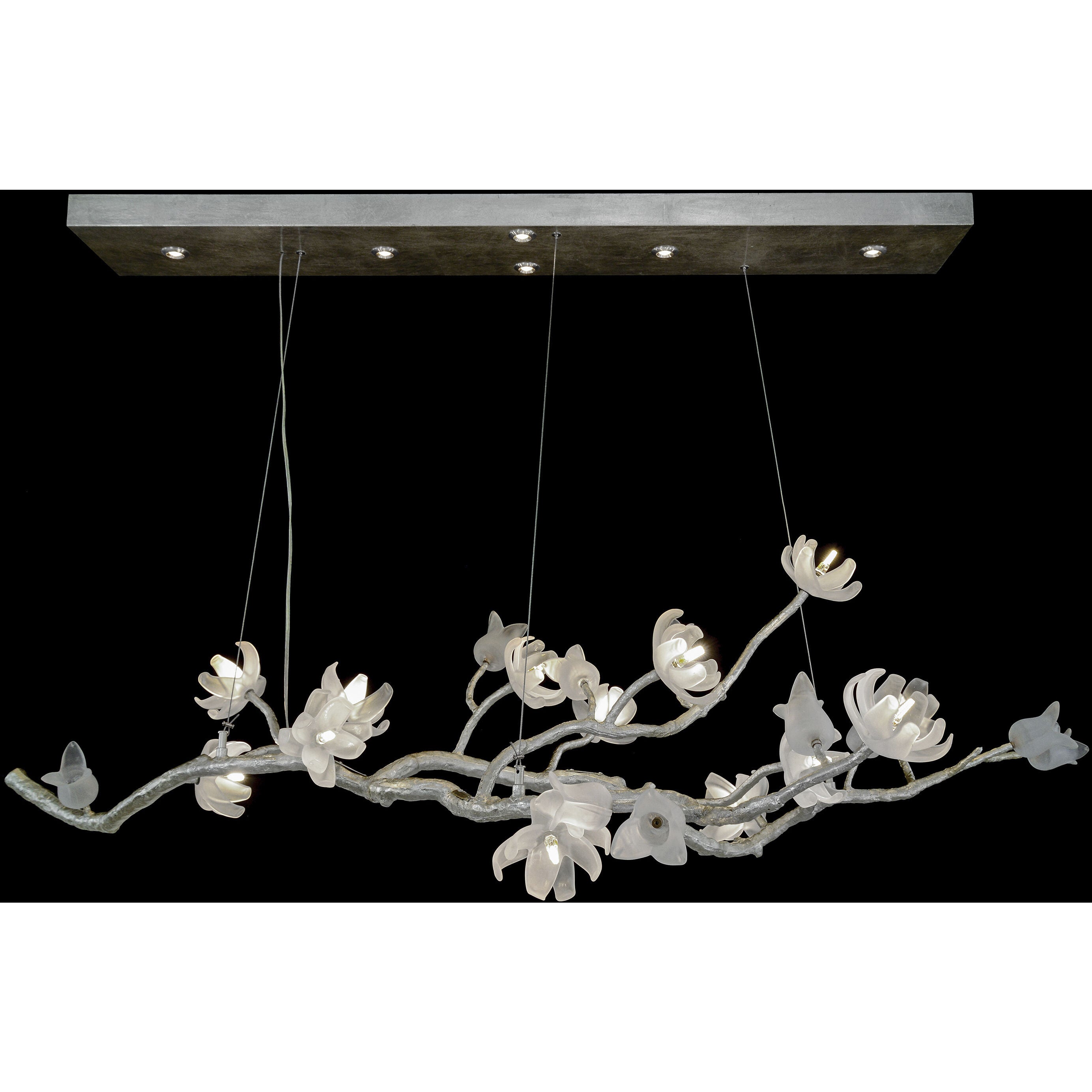 Churipo 19-Light Light Silver Leaf Ceiling Chandelier