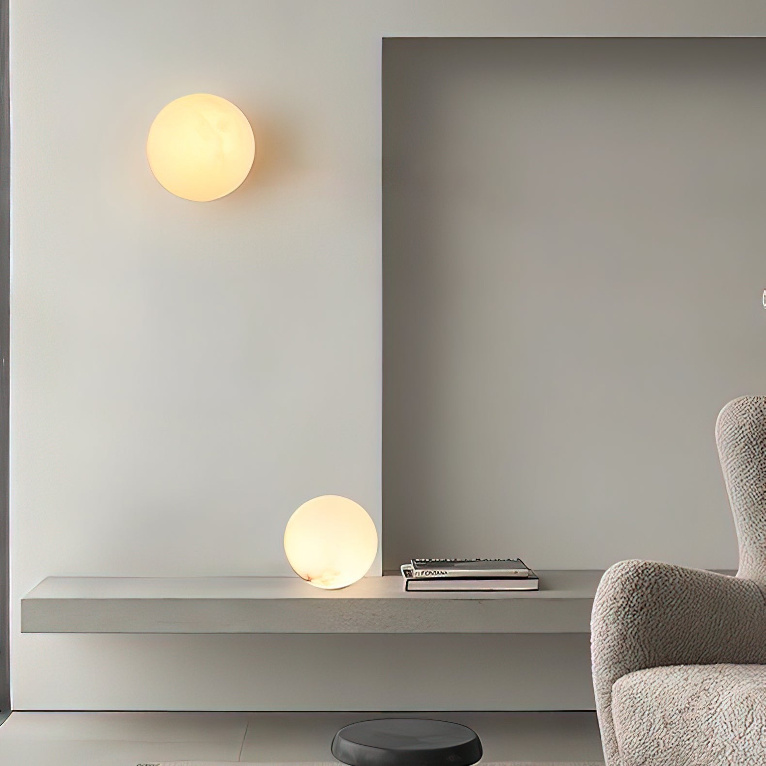 Alabaster Glow Mini Orb Wall Light