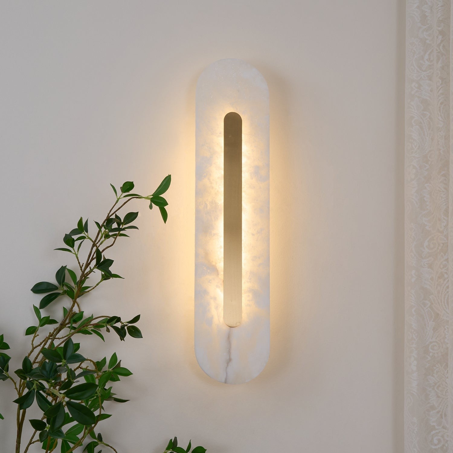 Alabaster Halo Wall Light