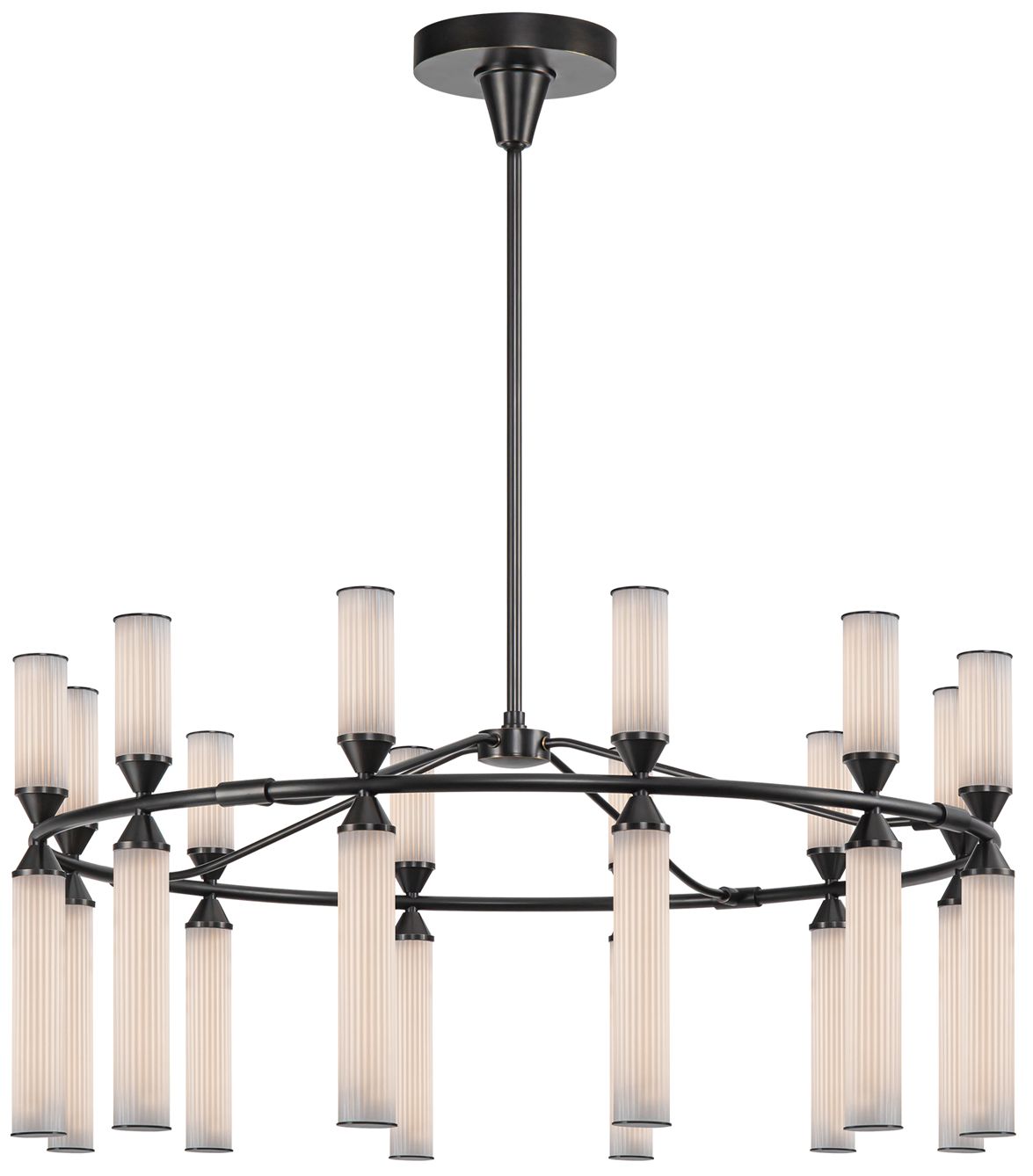 Alora Edwin LED 38-in Urban Bronze/Frosted Chandelier