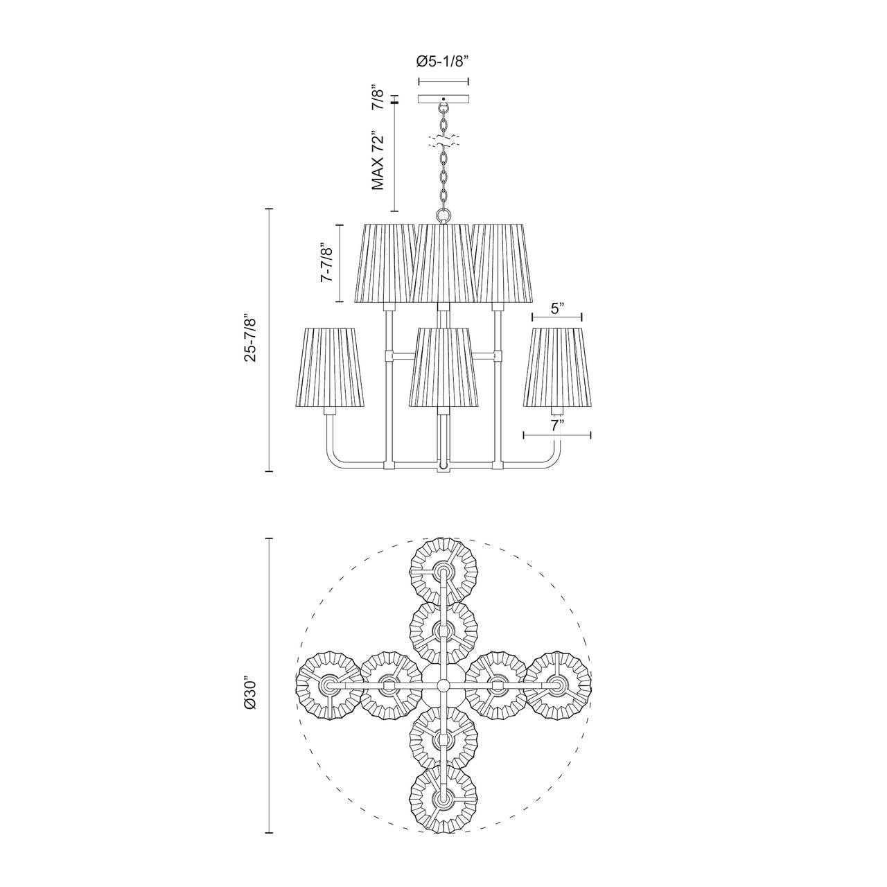 Plisse 8-Light Chandelier