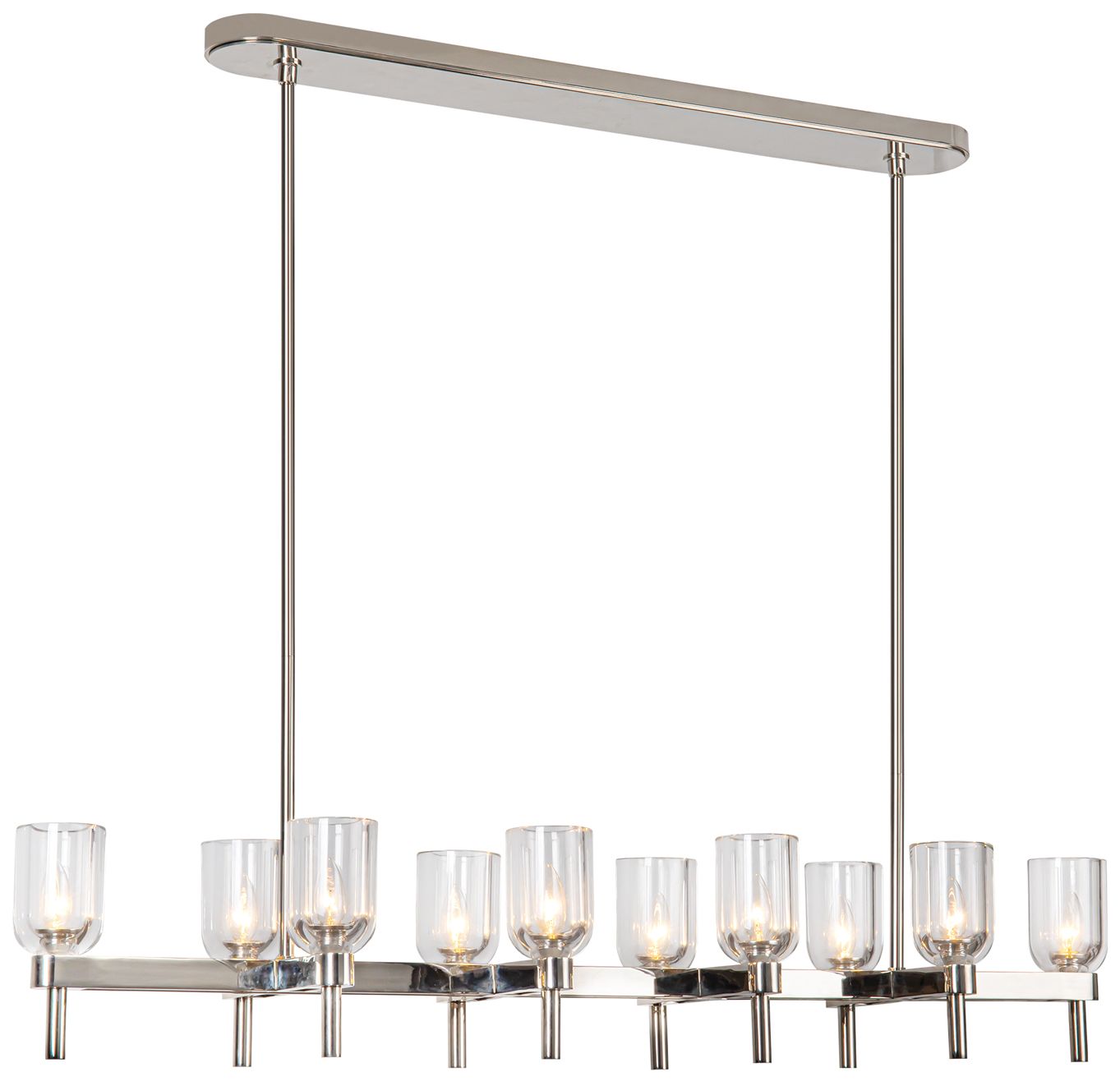 Alora Lucian E12 52-in Clear Nickel Linear Pendant