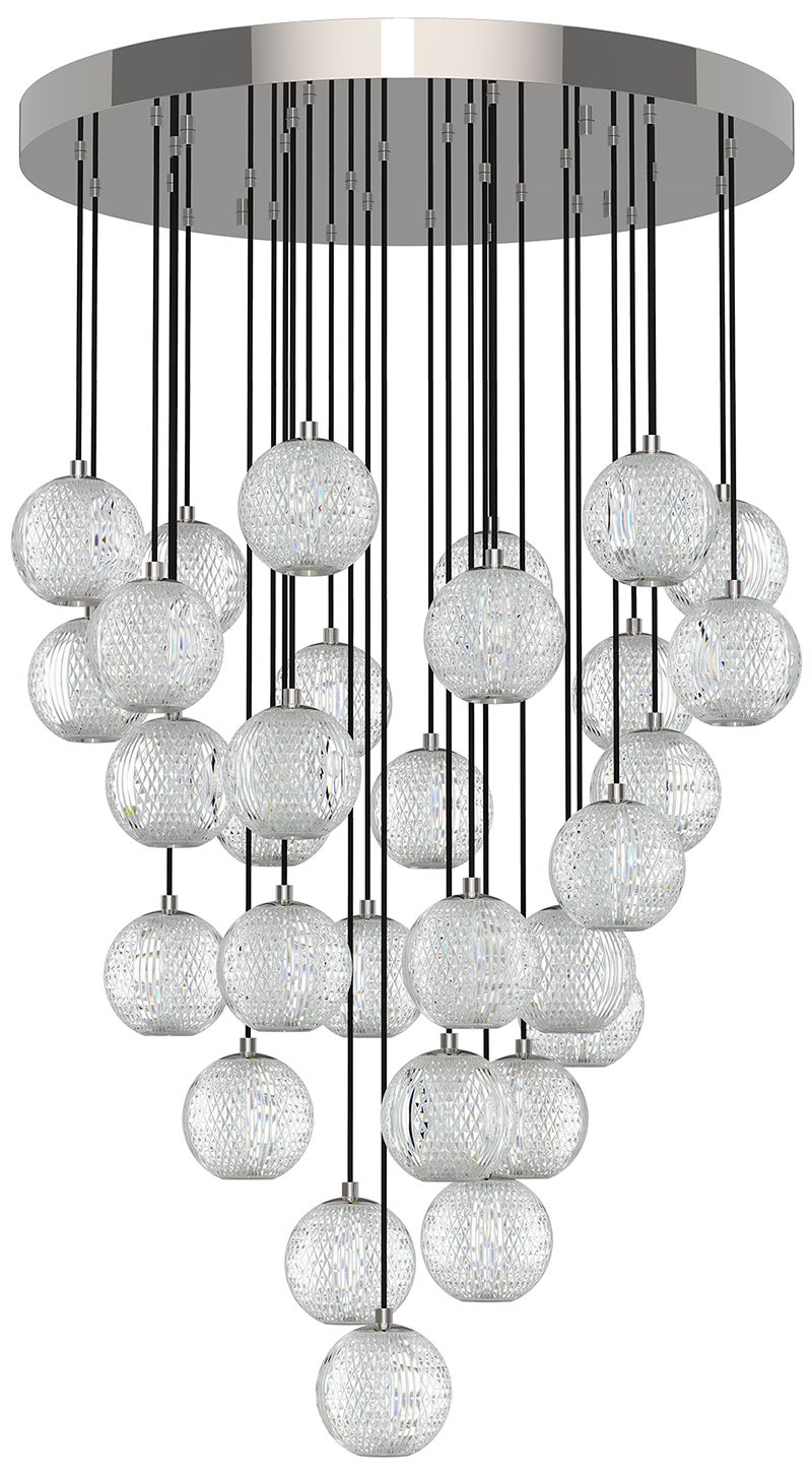 Alora Marni LED 30 Head Polished Nickel Chandelier