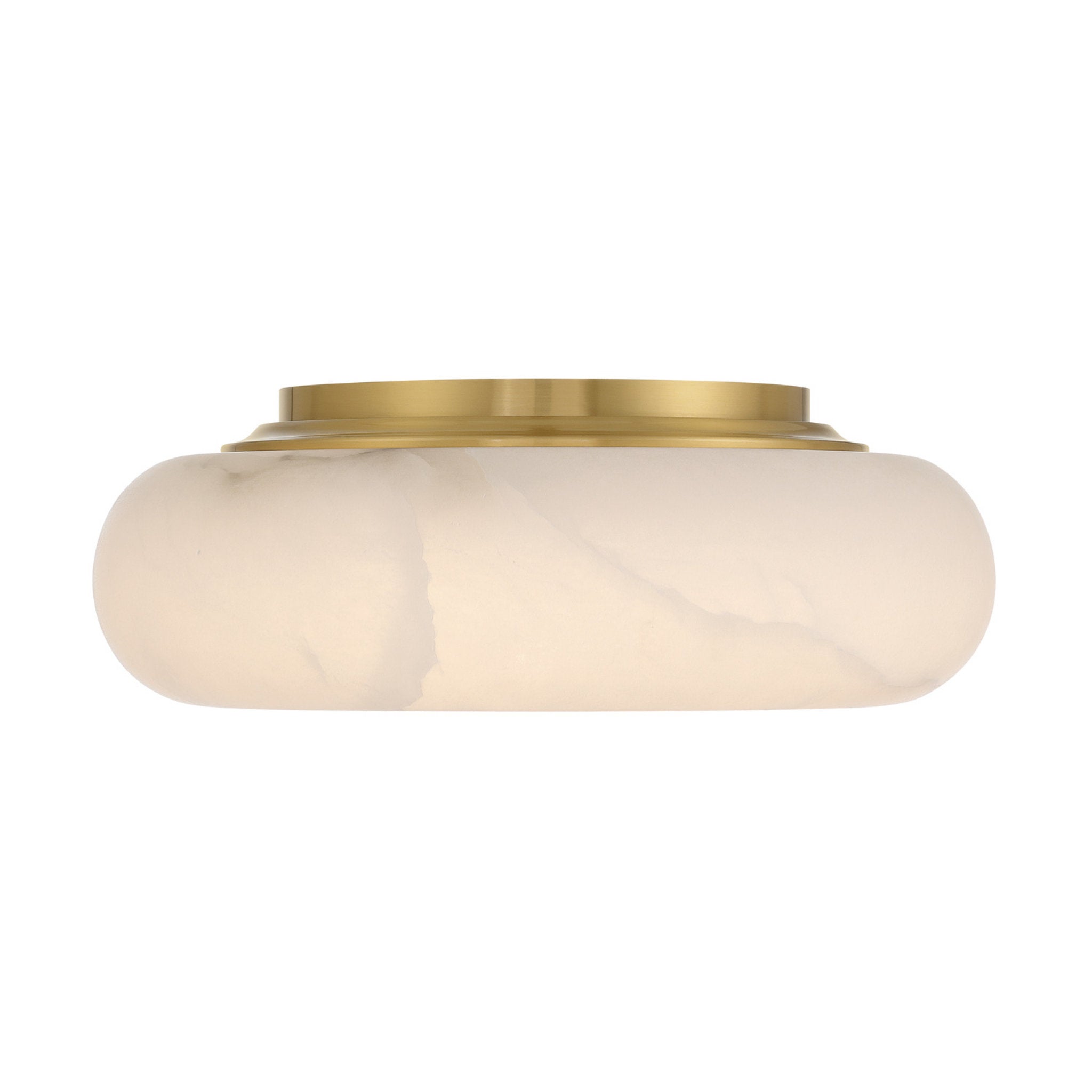 Acme 16-Inch Integrated LED Aged Brass Flush Mount Gold