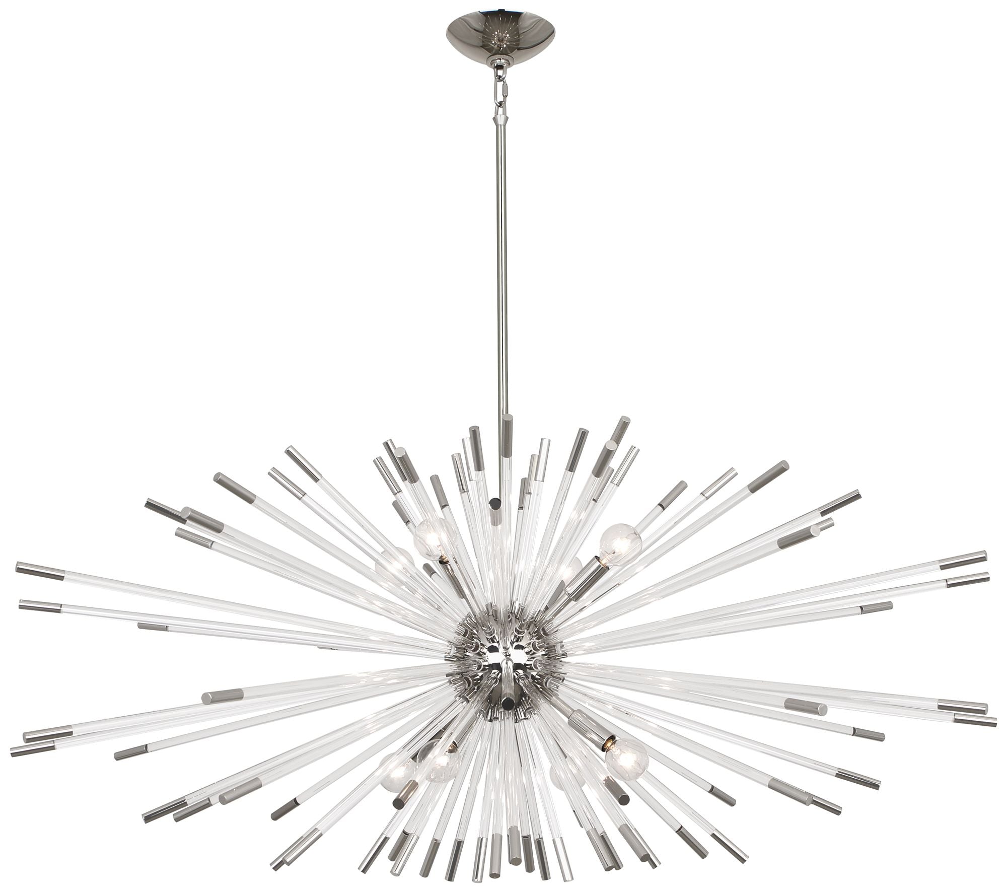 Andromeda Chandelier Polished Nickel Clear Acrylic Rods