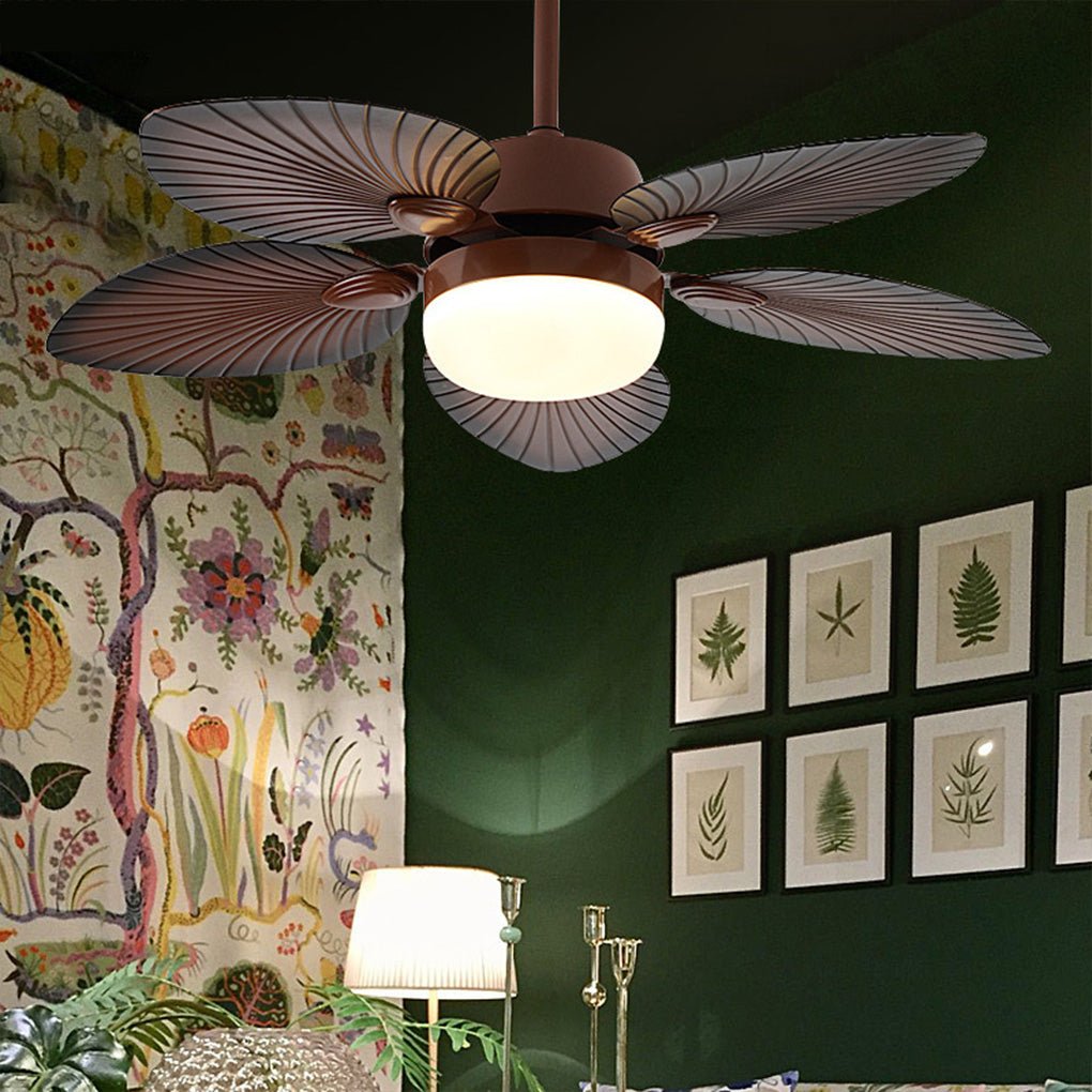 Antique Retro Led Three Color Dimming Ceiling Fan Lamp