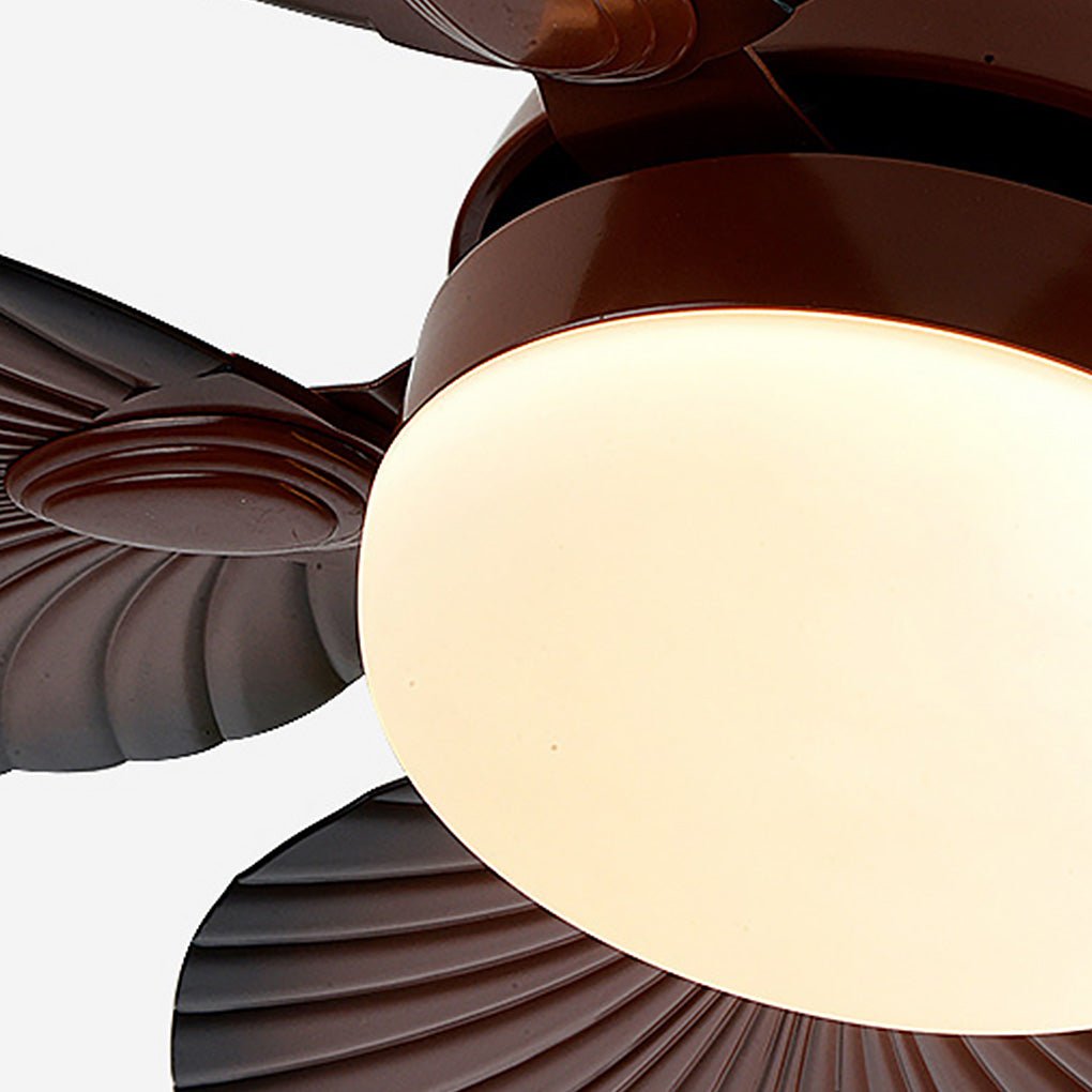 Antique Retro Led Three Color Dimming Ceiling Fan Lamp
