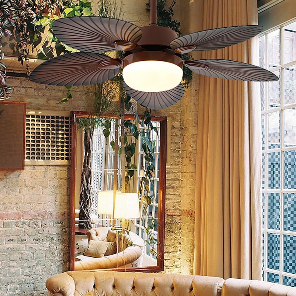 Antique Retro Led Three Color Dimming Ceiling Fan Lamp