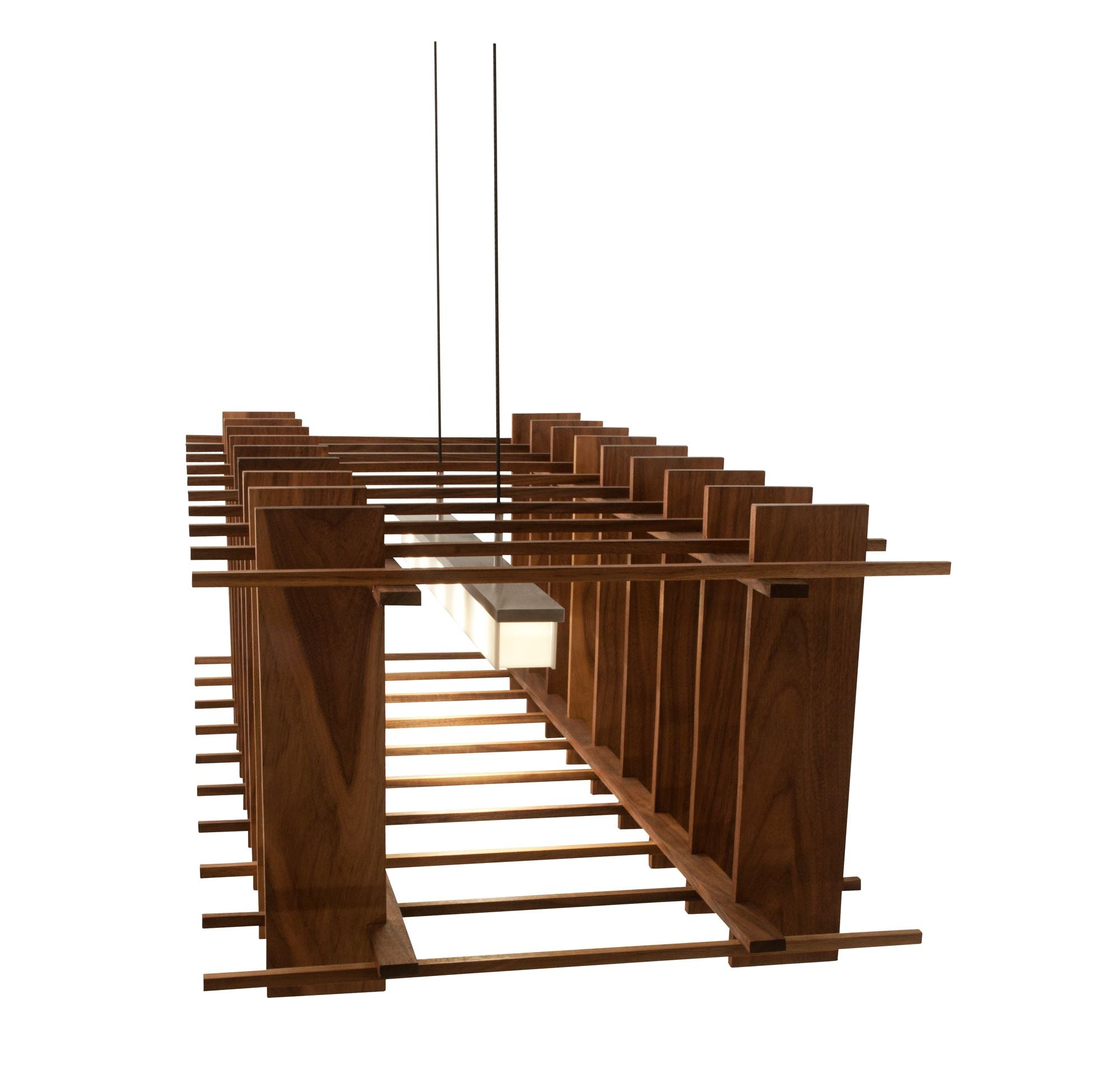 Arca 49" Wide Oiled Walnut LED Linear Pendant