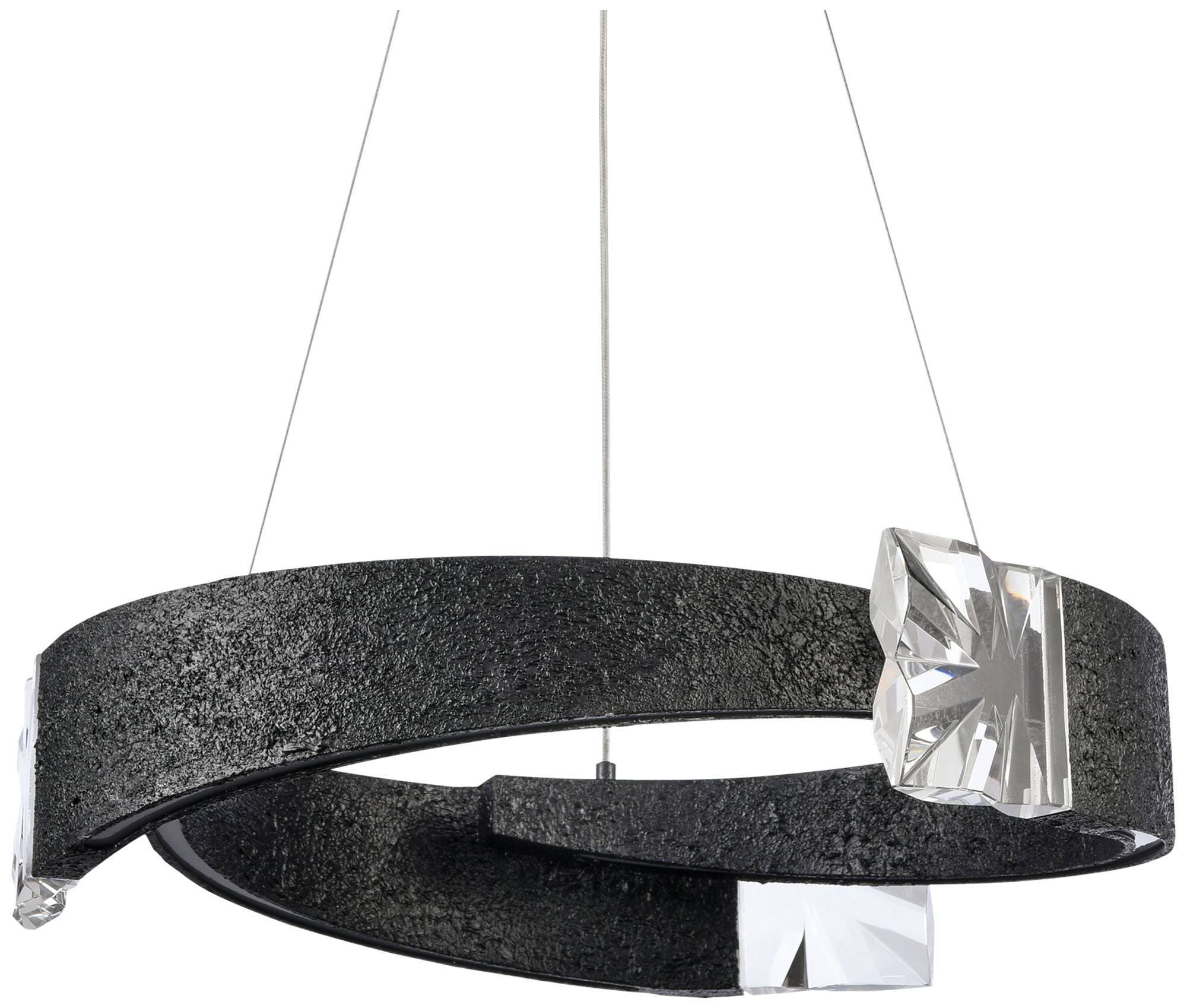 Arcus LED 3CCT 25" Segmental Crystal Black Chandelier