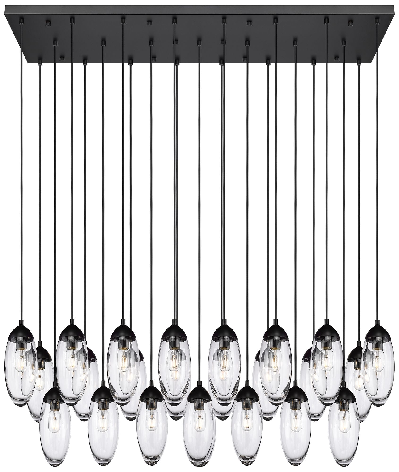 Arden Matte Black 23-Light Linear Chandelier