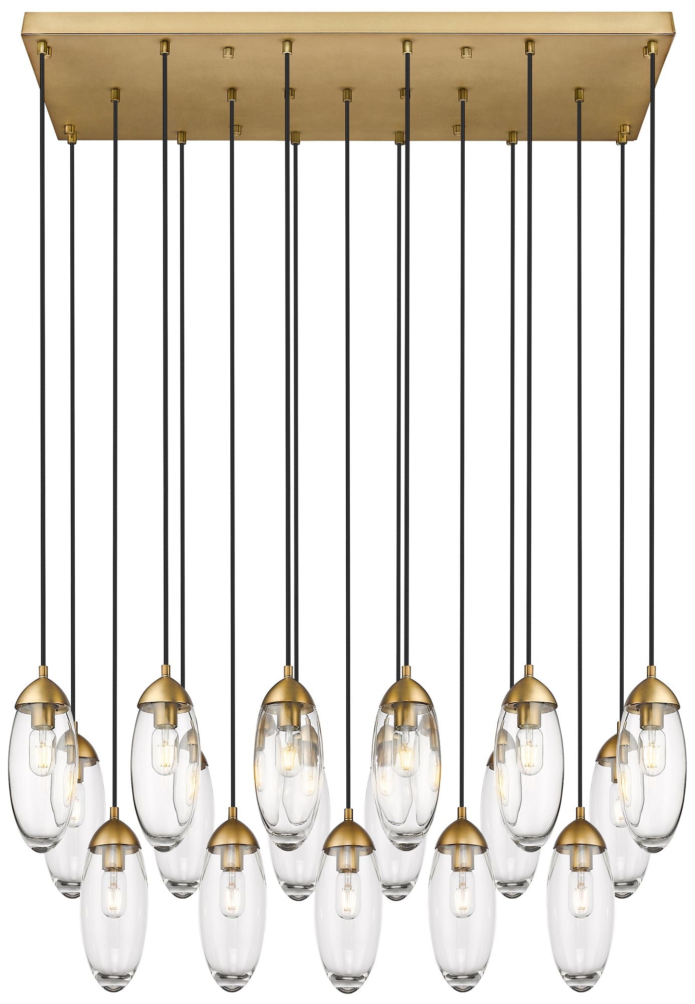 Arden Rubbed Brass 17-Light Linear Chandelier