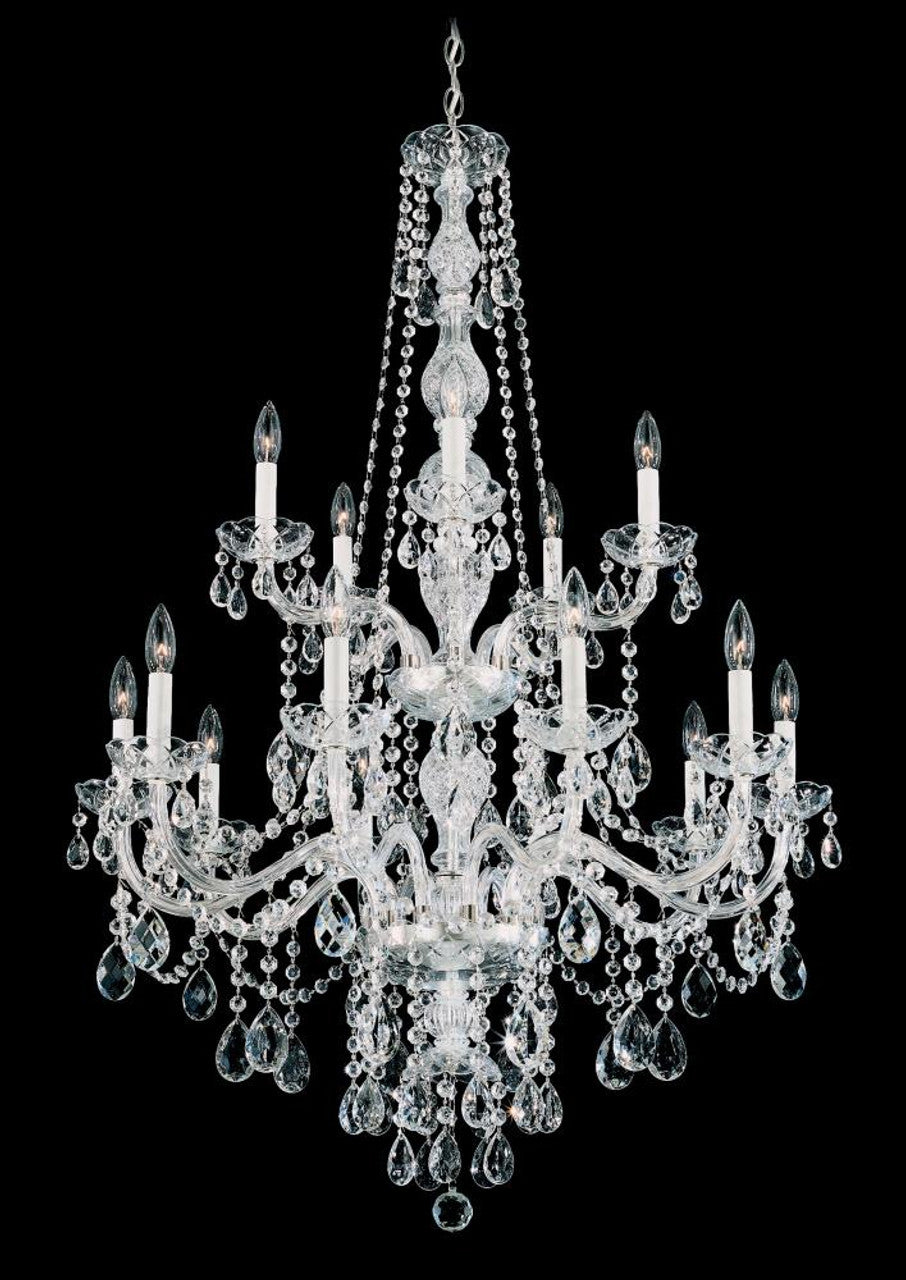 Arlington Chandelier, 15-Light, Silver, Clear Heritage