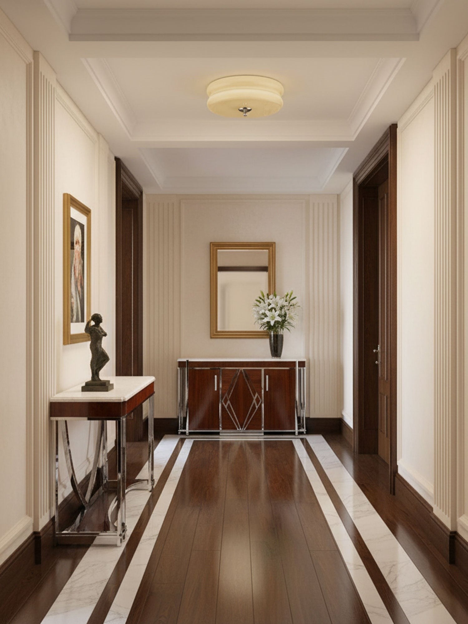 Art Deco Glass Dome Ceiling Light
