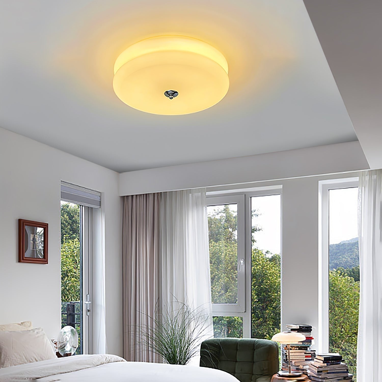 Art Deco Glass Dome Ceiling Light