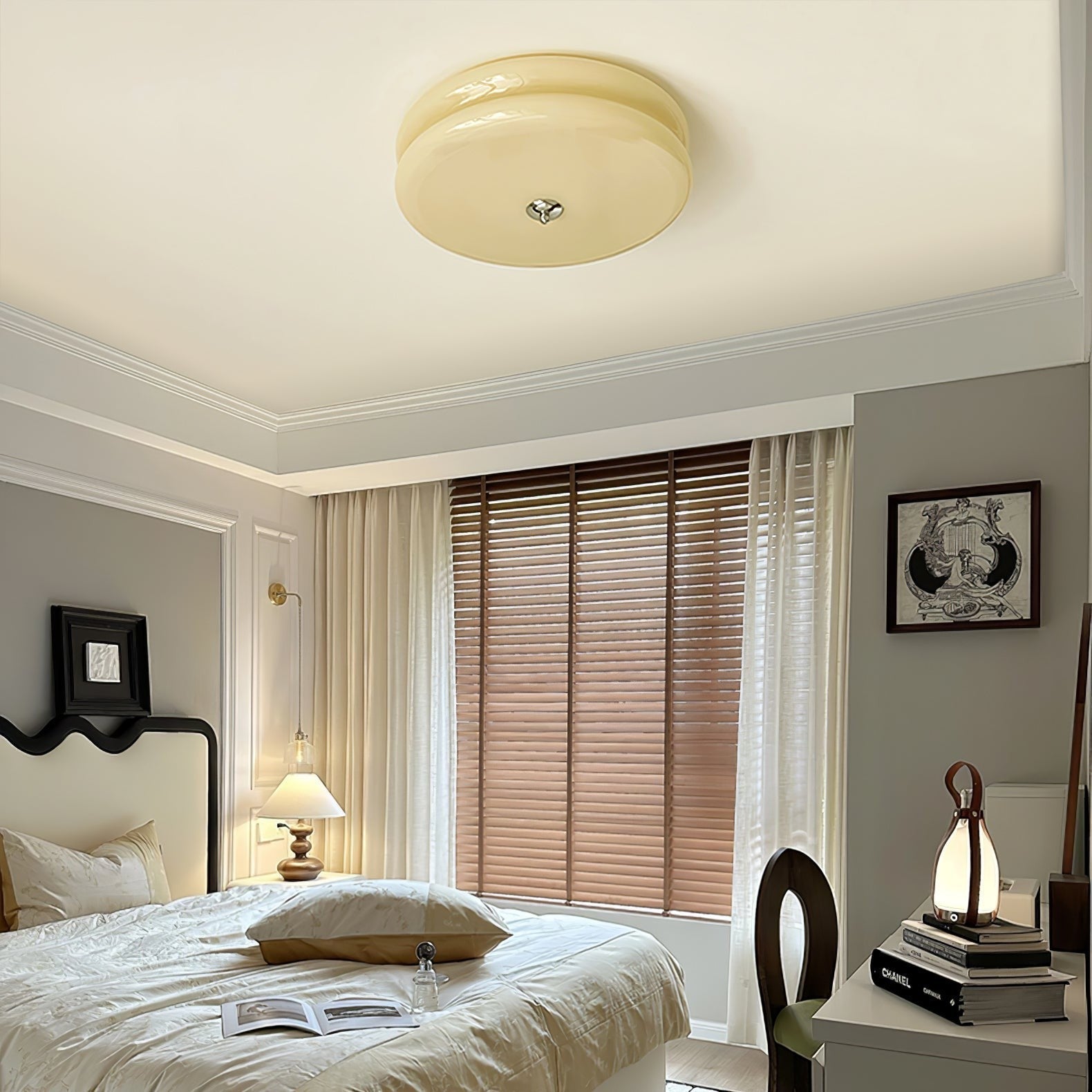 Art Deco Glass Dome Ceiling Light