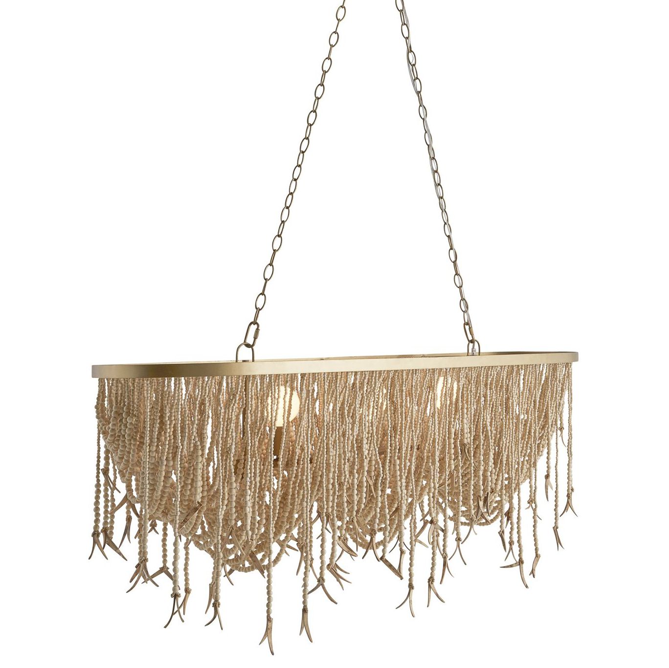 Baja Linear Chandelier Natural Antique Brass