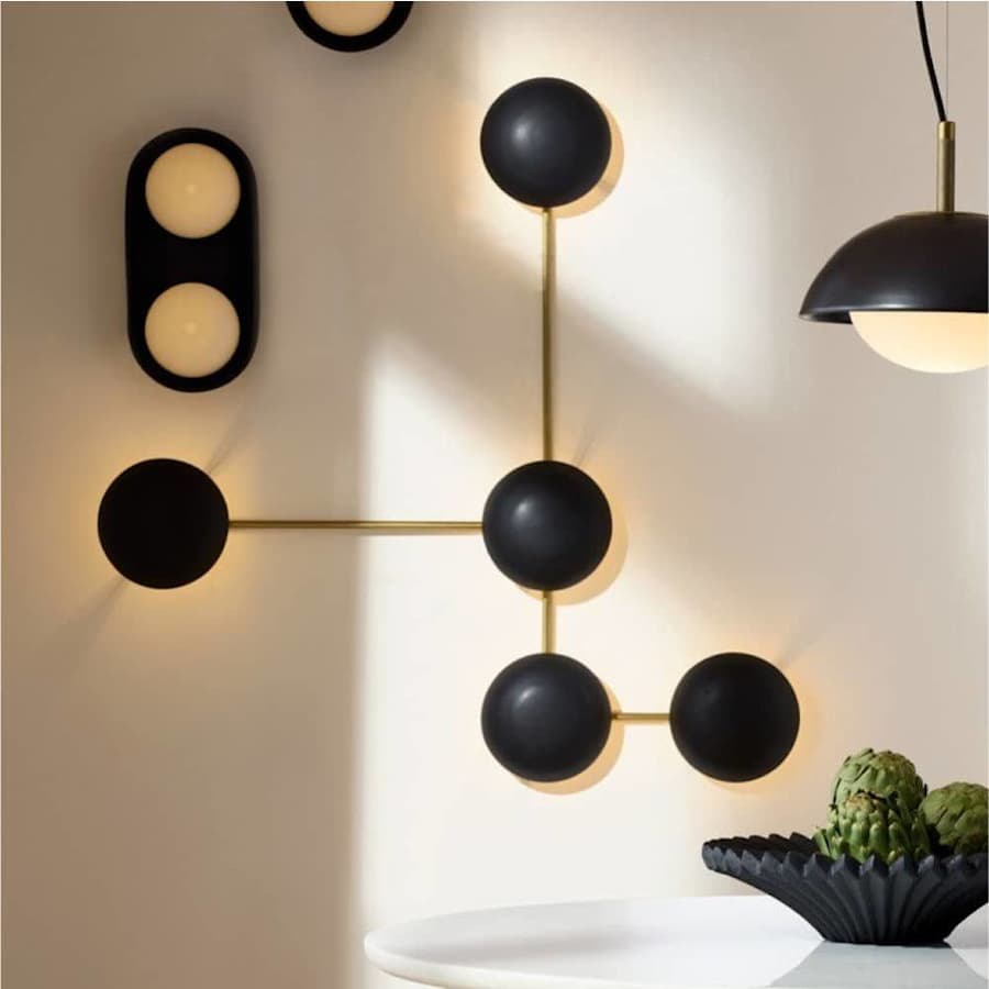 Glaze 5-Light 44" Tall Wall Sconce with Ceramic Shades