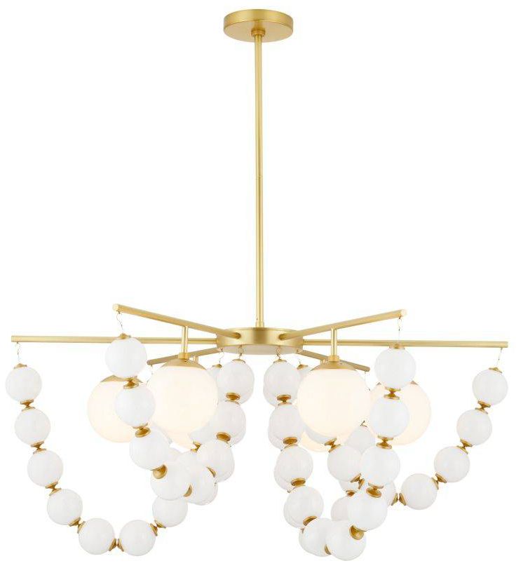Genesis Chandelier 42" Opal Antique Brass