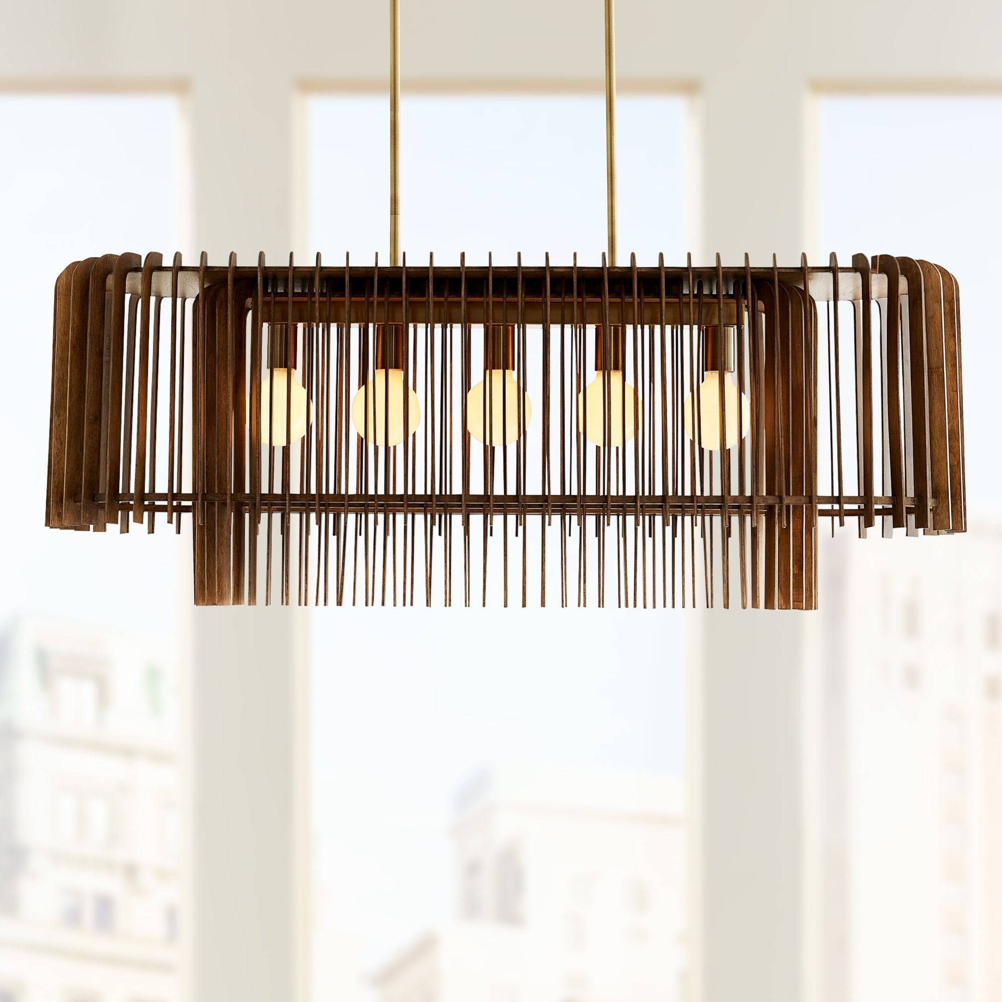 Home Valencia 49" Wide Dark Walnut Chandelier