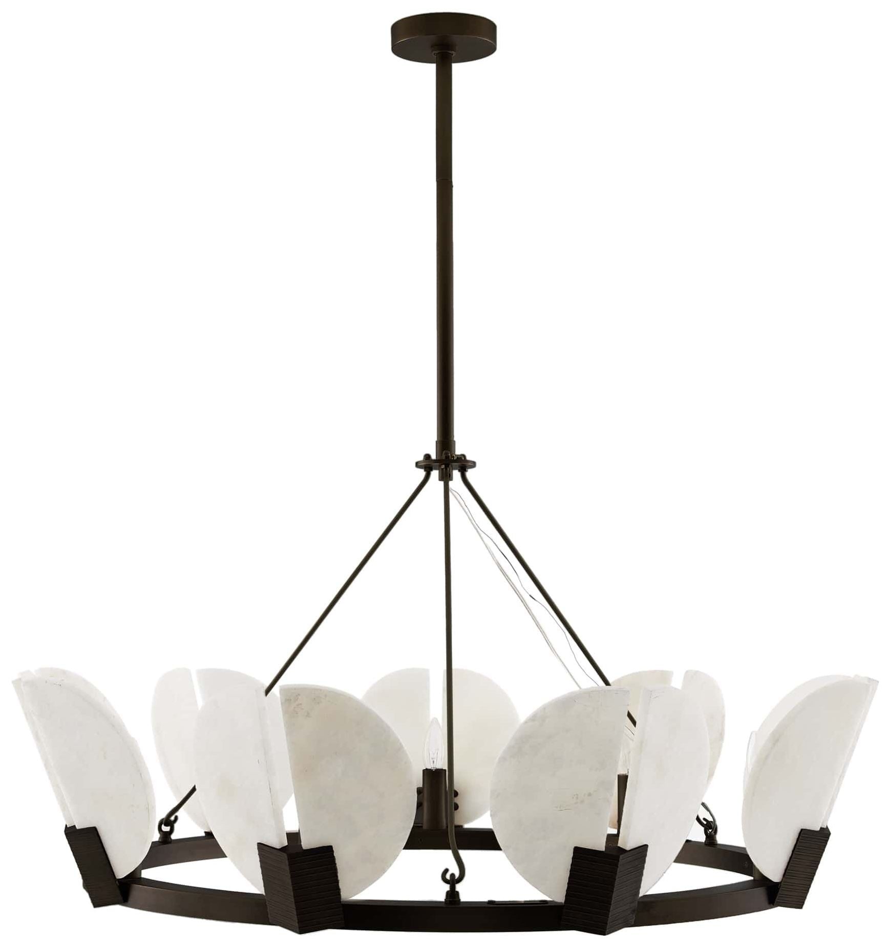 Sierra Chandelier 40" English Bronze, White Alabaster