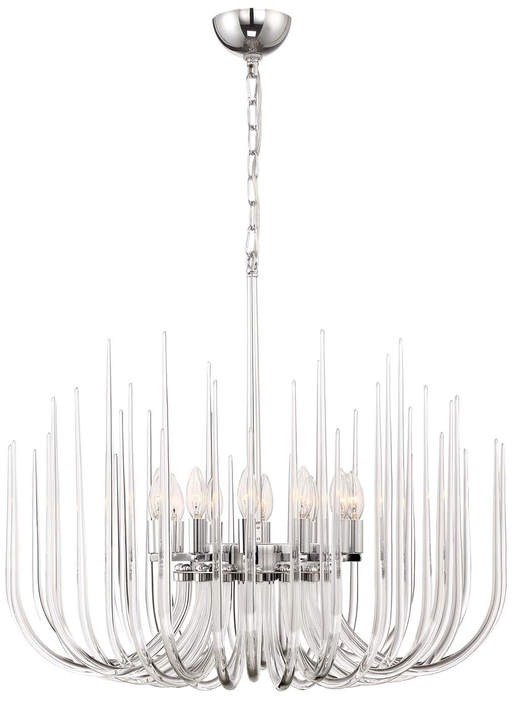 Astoria 12-Light Solid Curved Clear Glass Chandelier