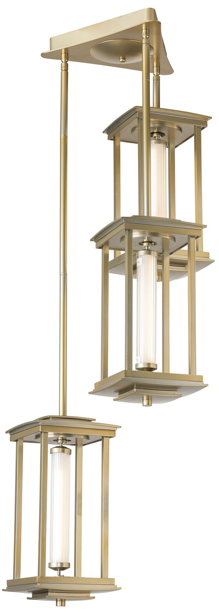 Athena 15.2" High Triple Modern Brass Chandelier