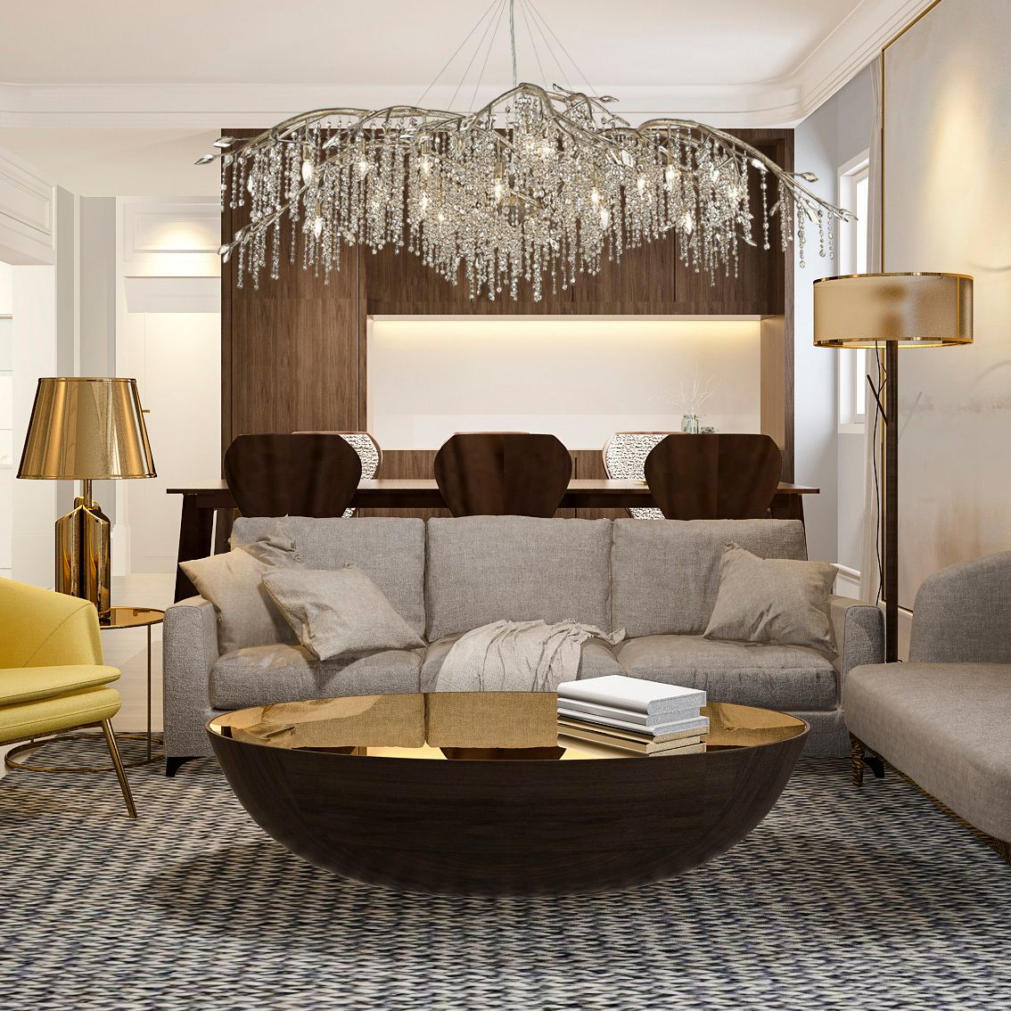 Autumn Twilight 80" Wide Mystic Gold Chandelier