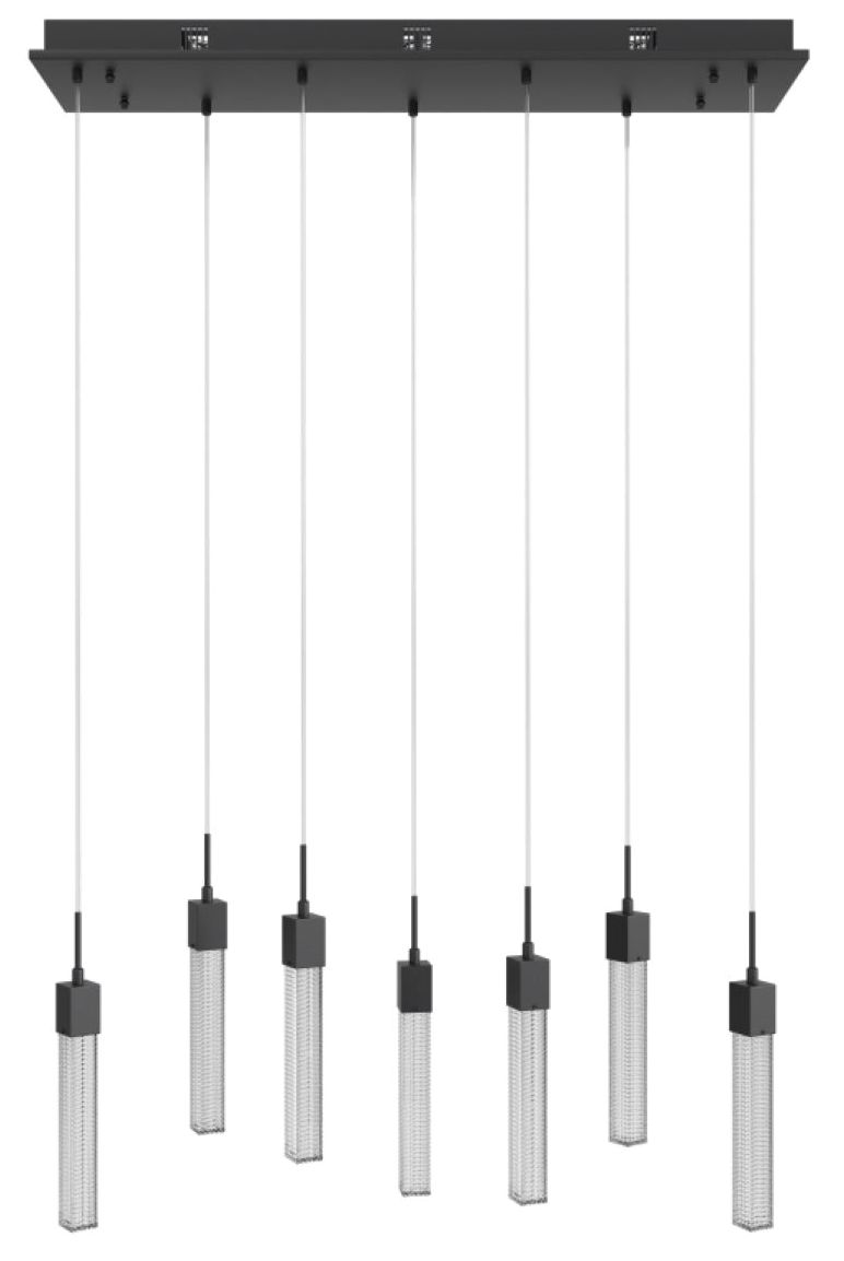 Boa Collection 7-Light 130" Black Chandelier