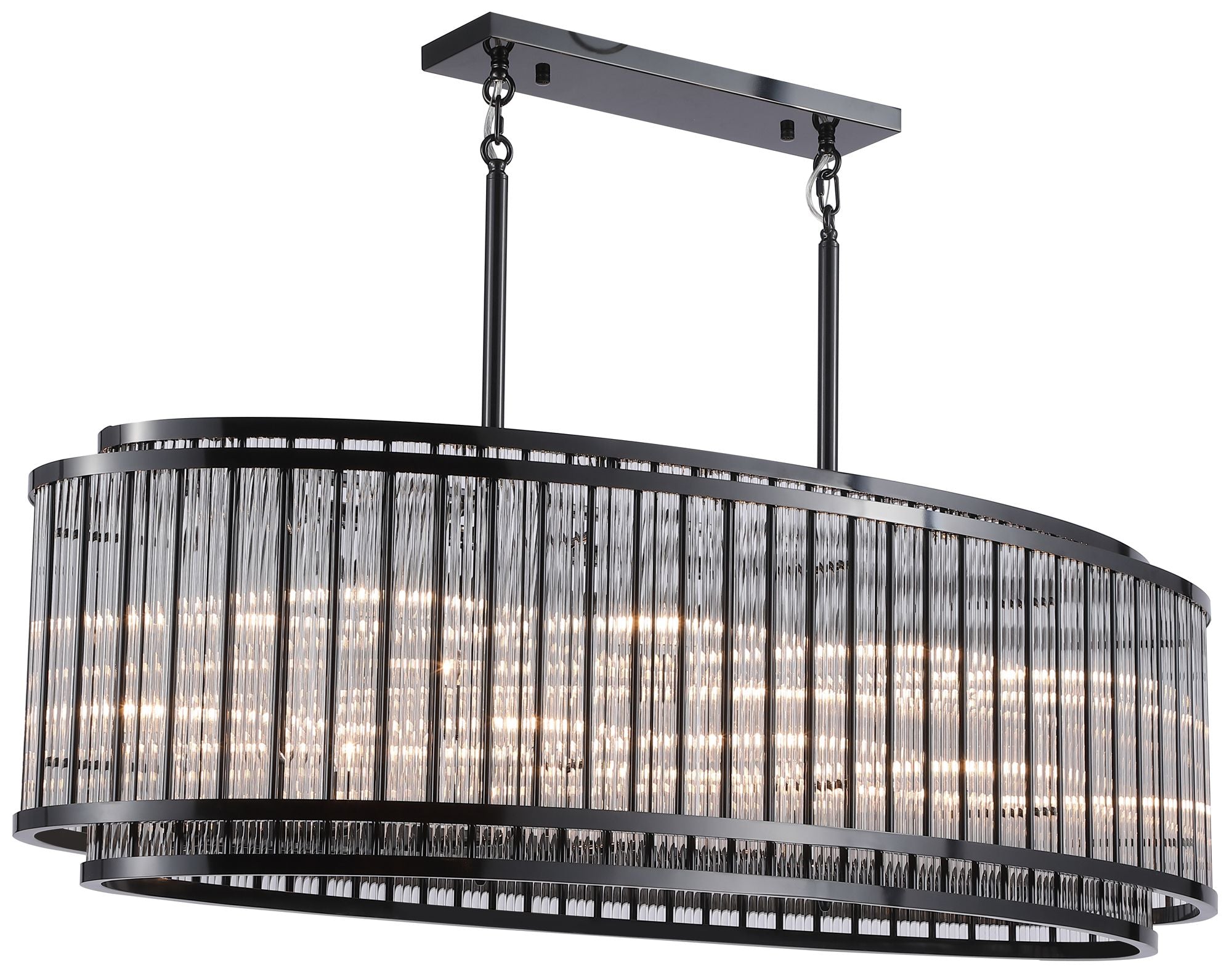 Waldorf Collection Oval Chandelier Polished Gunmetal