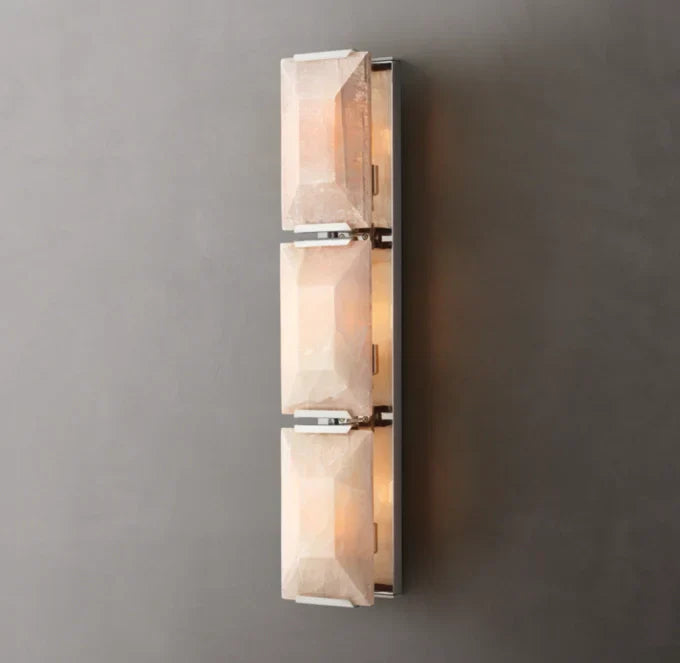 Harlow Calcite Triple Wall Light, Bedroom Wall Sconce, detail 17
