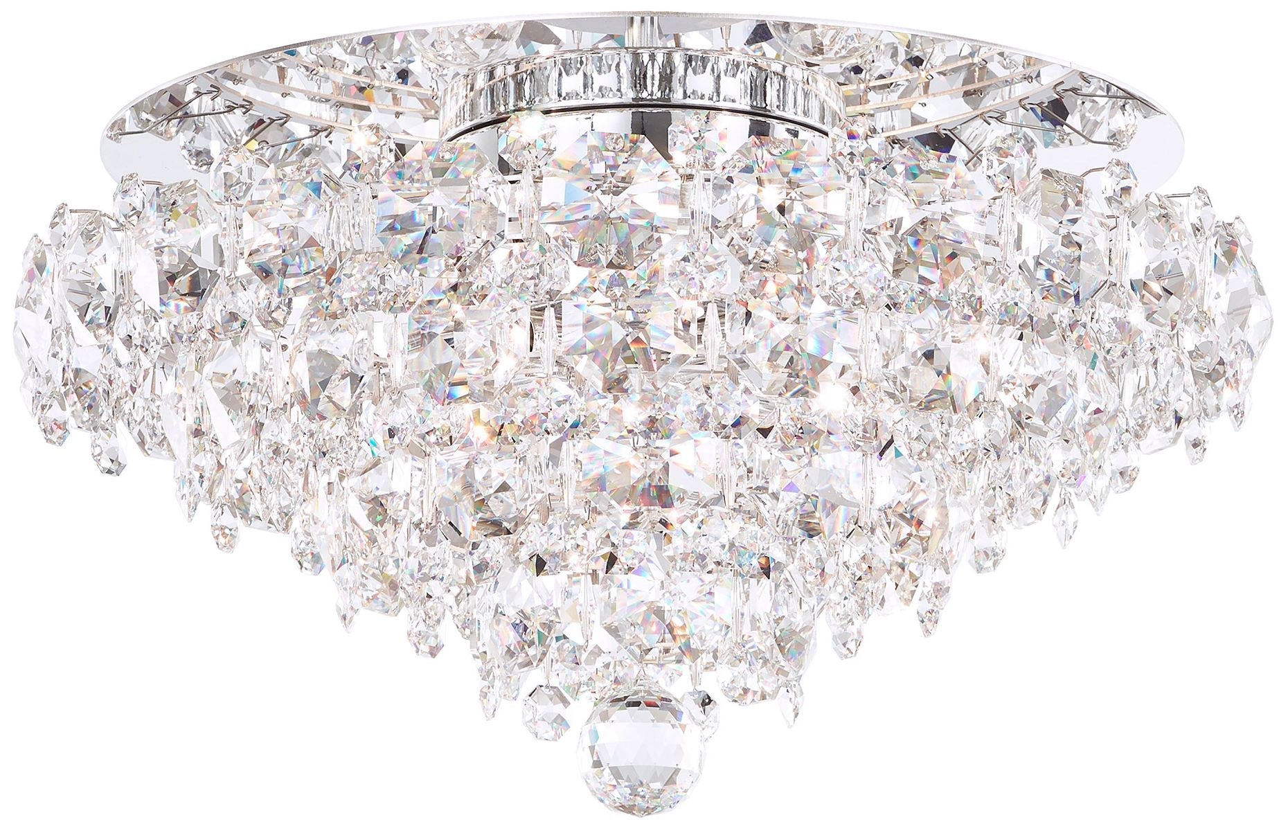 Baronet 11"H X 4-Light Crystal Flush Chandelier