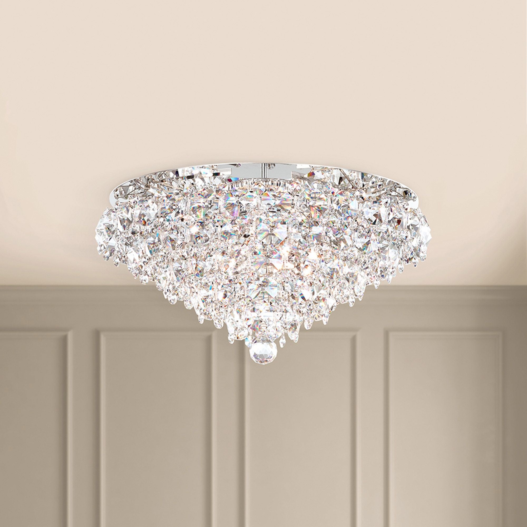 Baronet 12"H X 6-Light Crystal Flush Chandelier