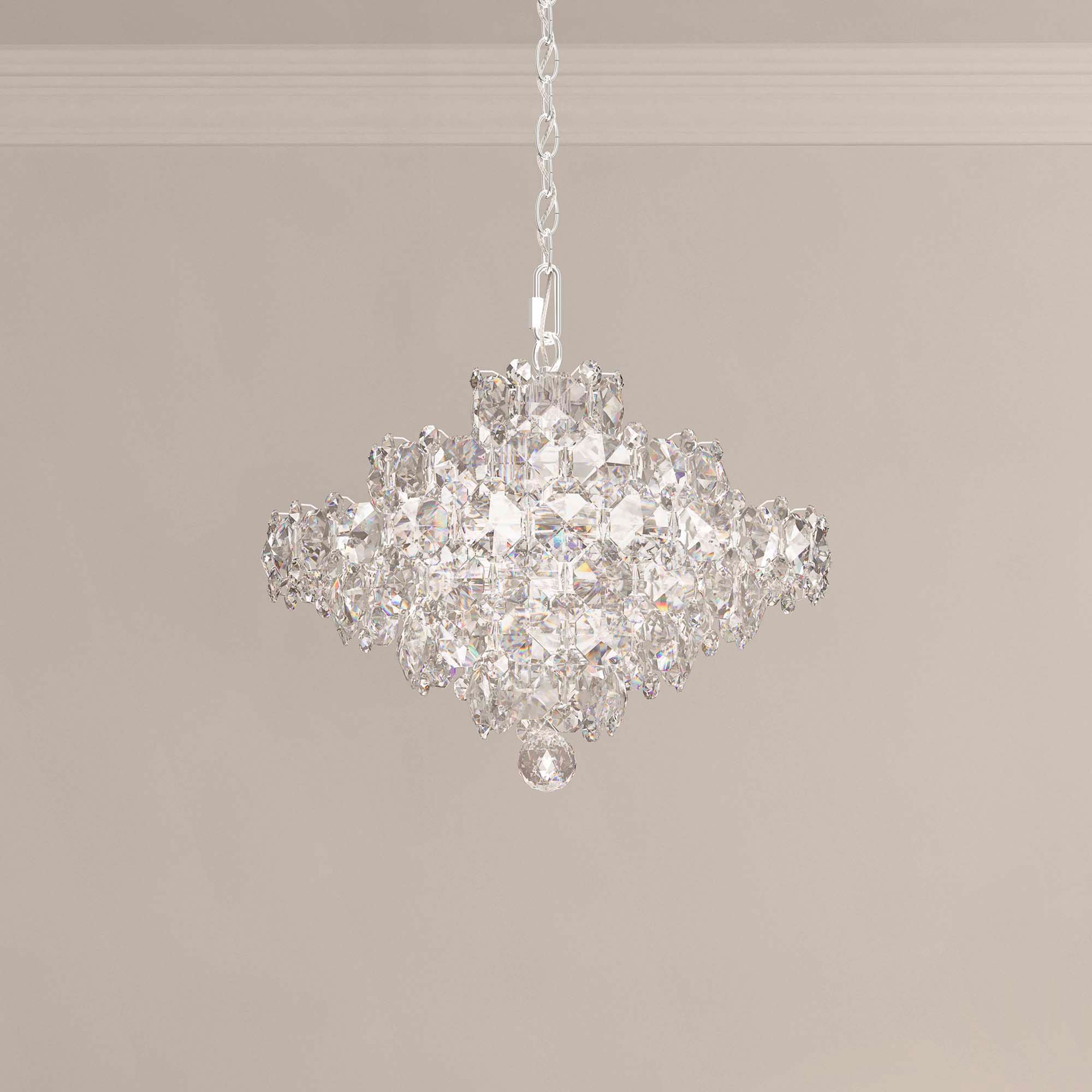 Baronet 15"H X 8-Light Crystal Pendant in Polished