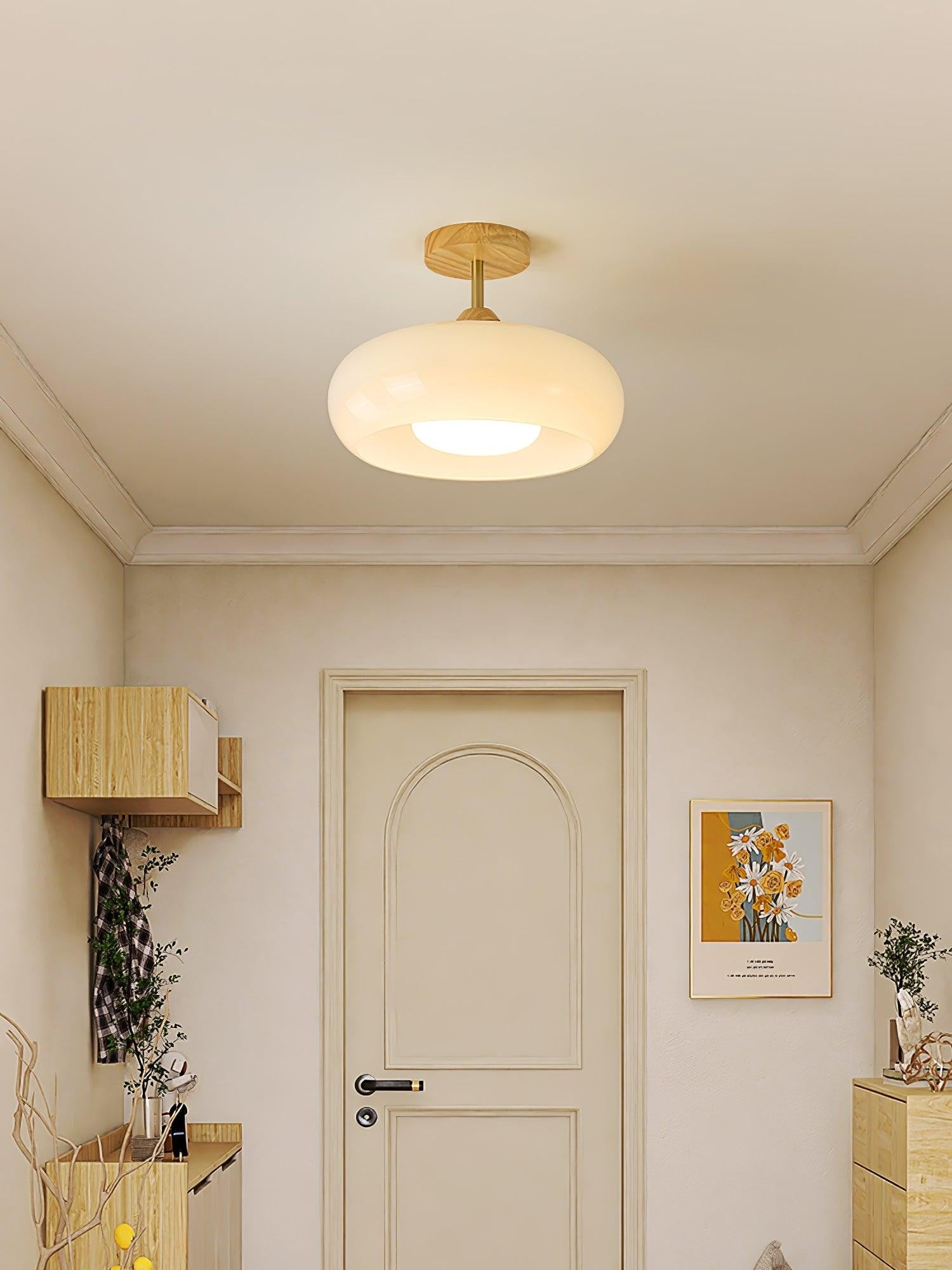 Bauhaus Glass Disc Ceiling Light