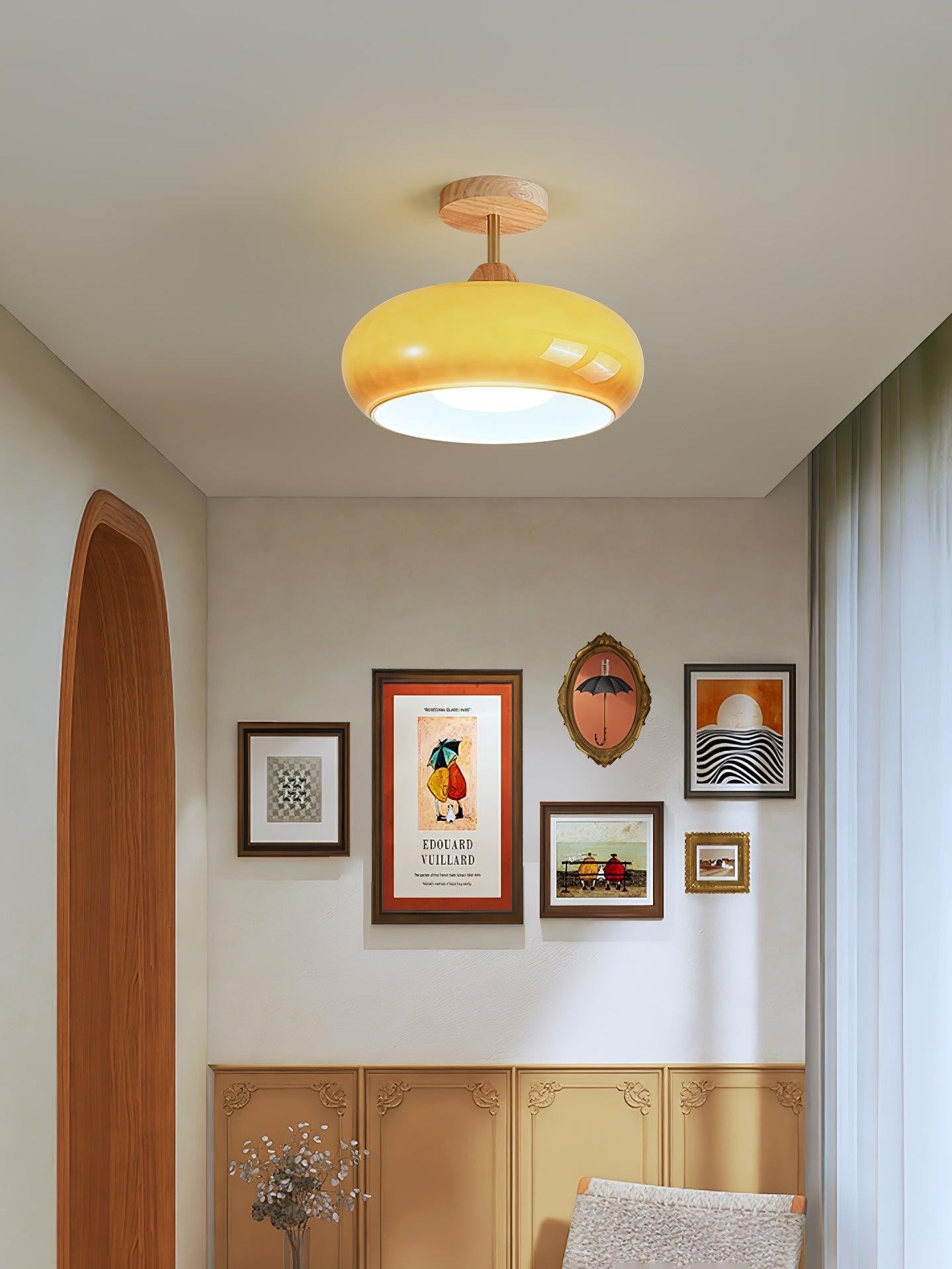 Bauhaus Glass Disc Ceiling Light
