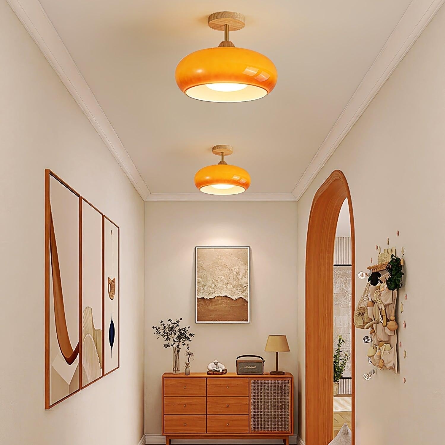 Bauhaus Glass Disc Ceiling Light