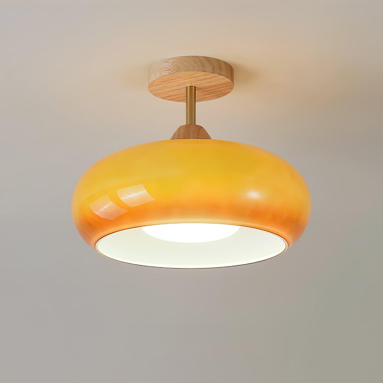 Bauhaus Glass Disc Ceiling Light