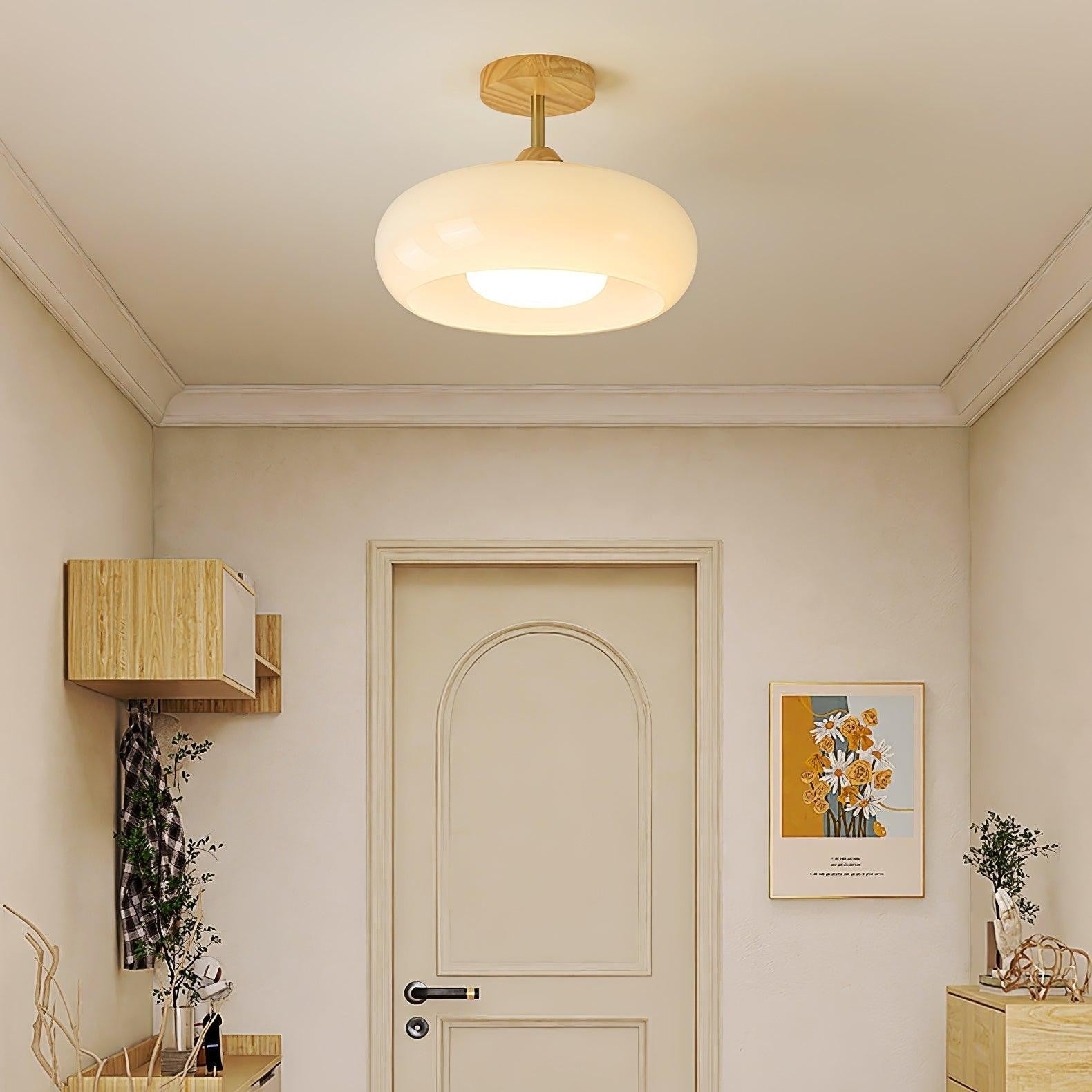 Bauhaus Glass Disc Ceiling Light