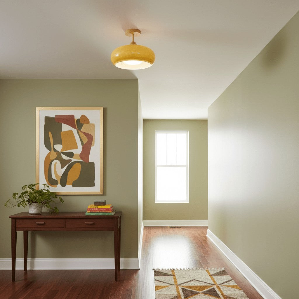 Bauhaus Glass Disc Ceiling Light