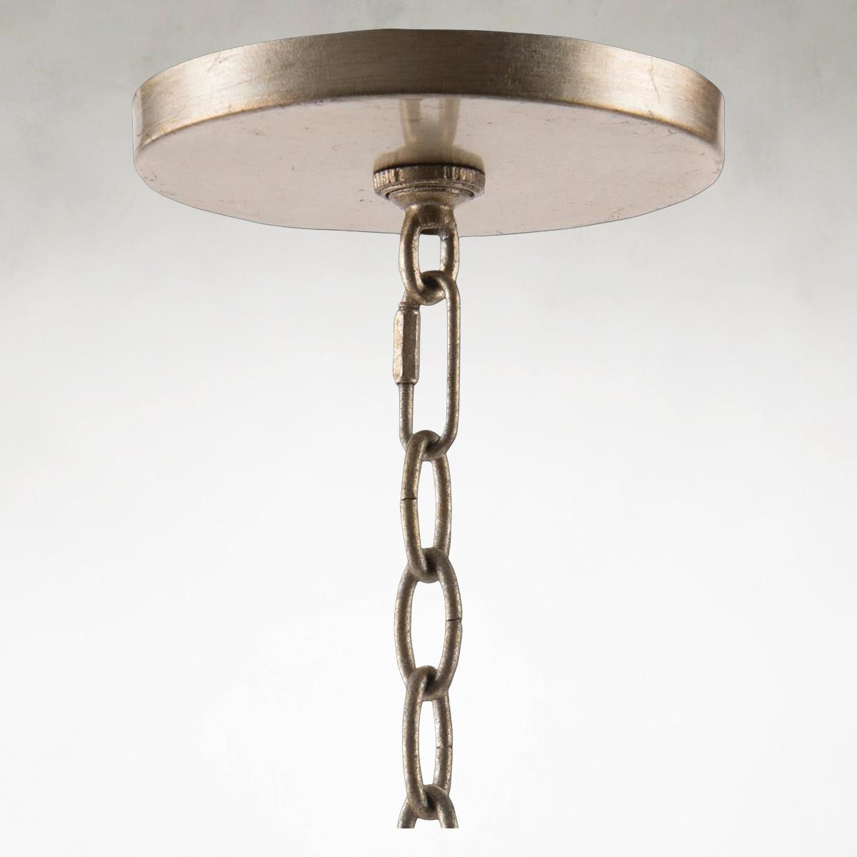Curved 8-Light 39-Inch Silver Leaf Chandelier Ceiling Fi x ture