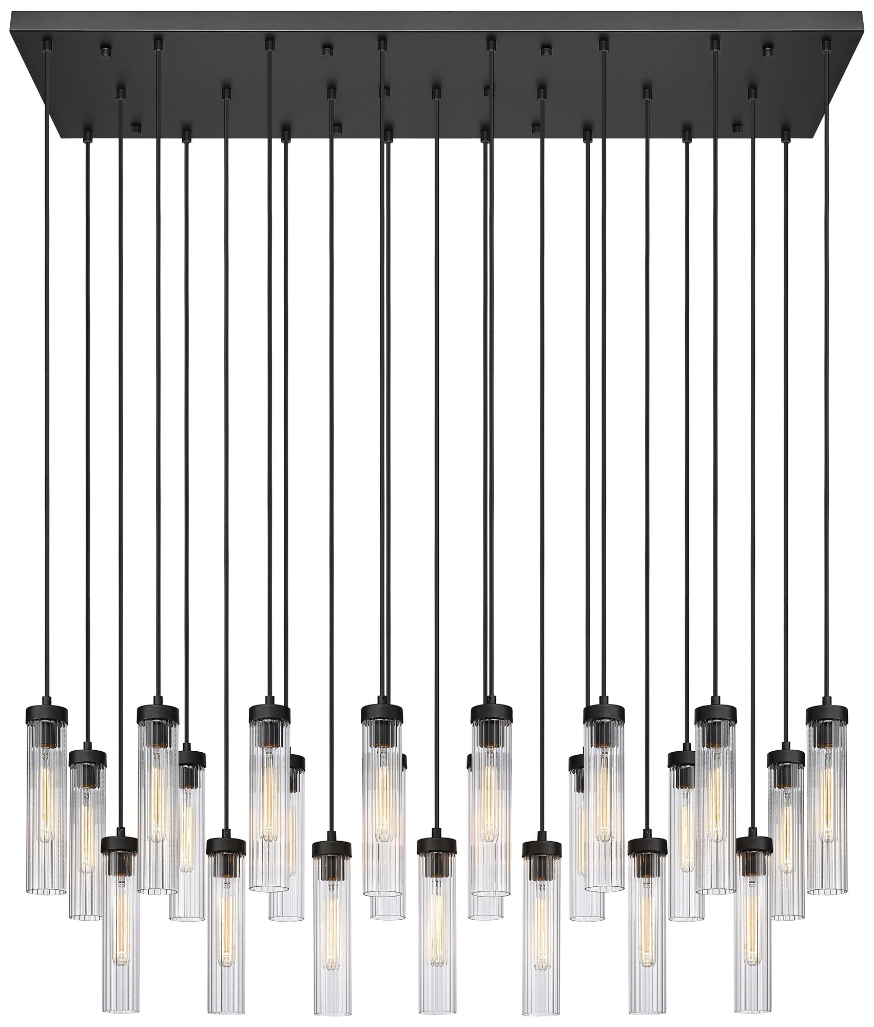 Beau Matte Black 23-Light Linear Chandelier