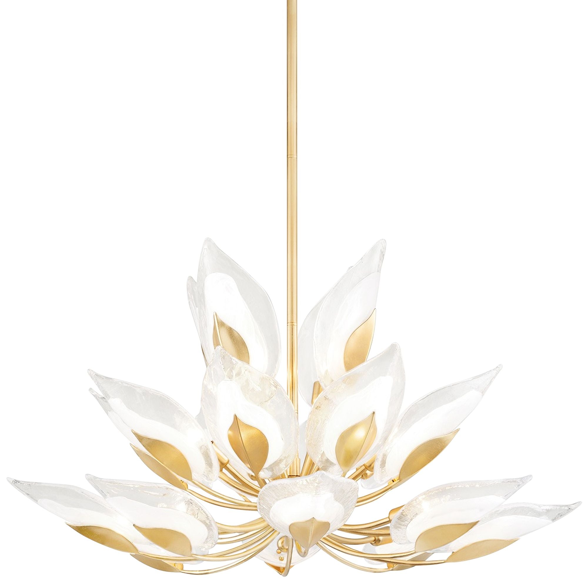 Blossom 40.5" Wide Gold Leaf with Clear Chandelier