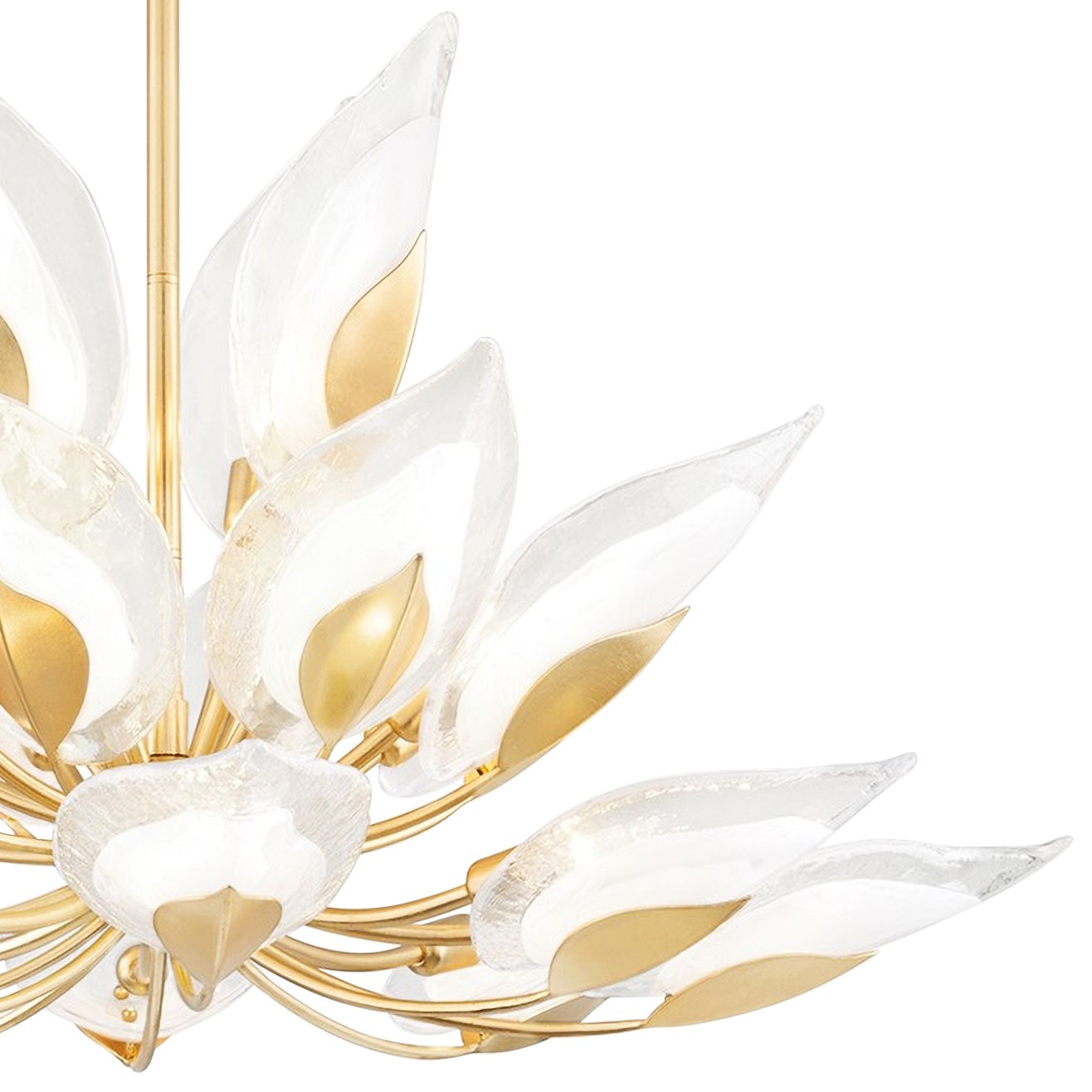 Blossom 40.5" Wide Gold Leaf with Clear Chandelier