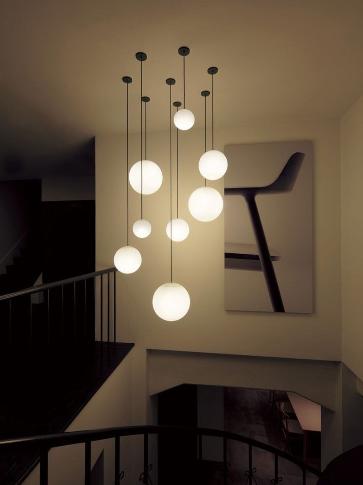 Brass Globe Rod Pendant Light