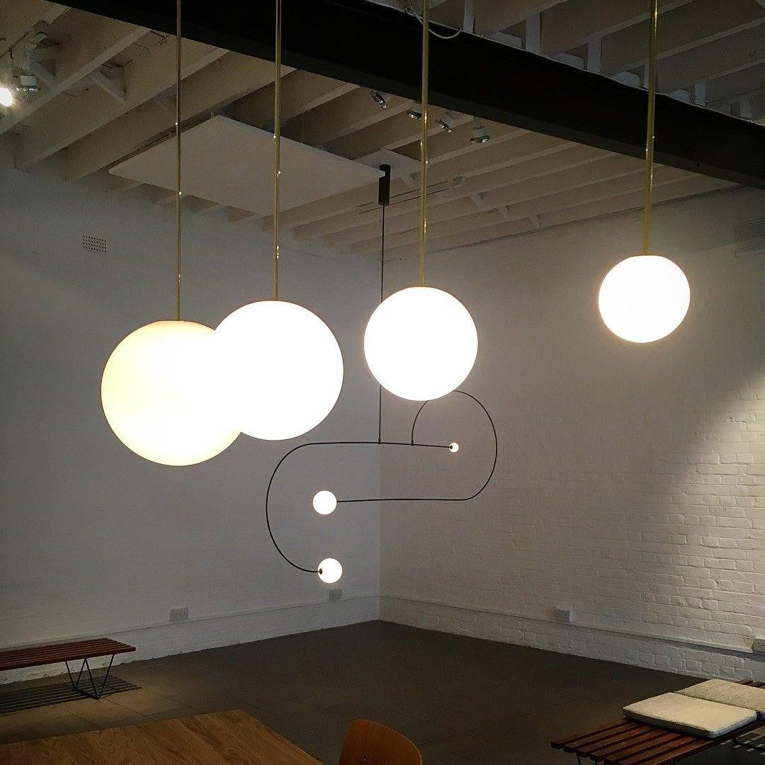 Brass Globe Rod Pendant Light